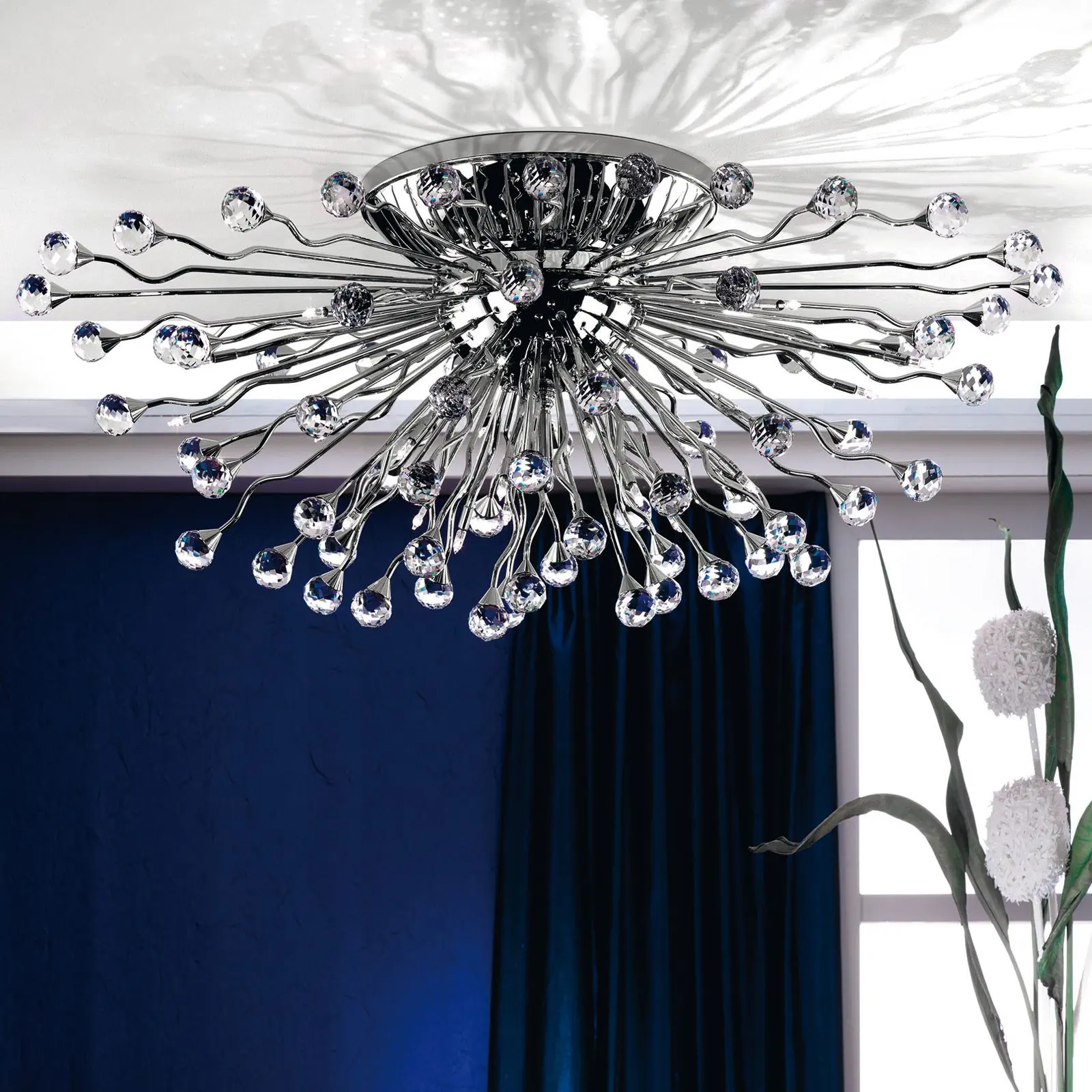 Plafonska lampa GALAXY, hrom, 78 × 48 cm - 1