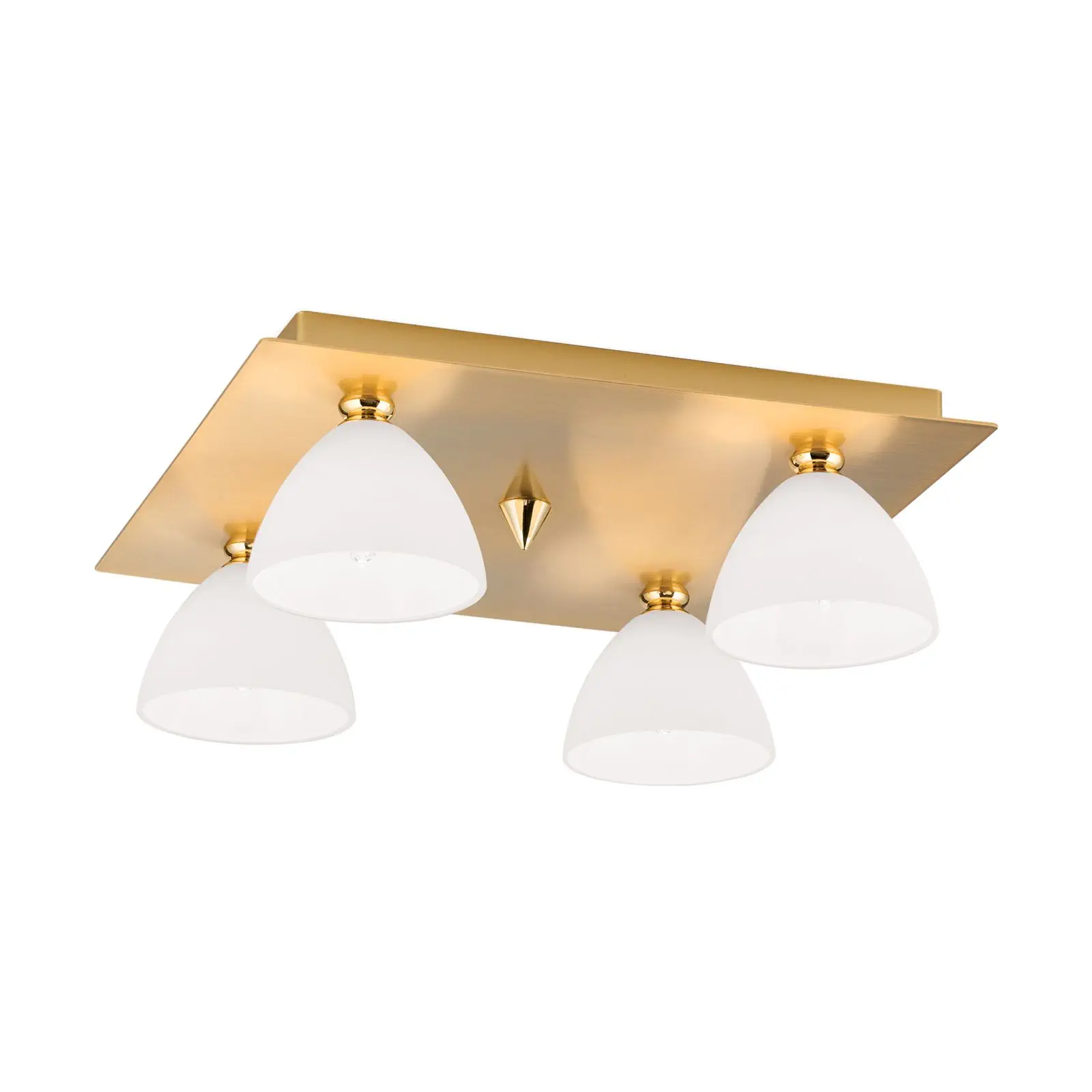 Plafonska lampa OPALDESIGN, 4 izvora svetla, mat zlato, sa opalnim staklom - 4