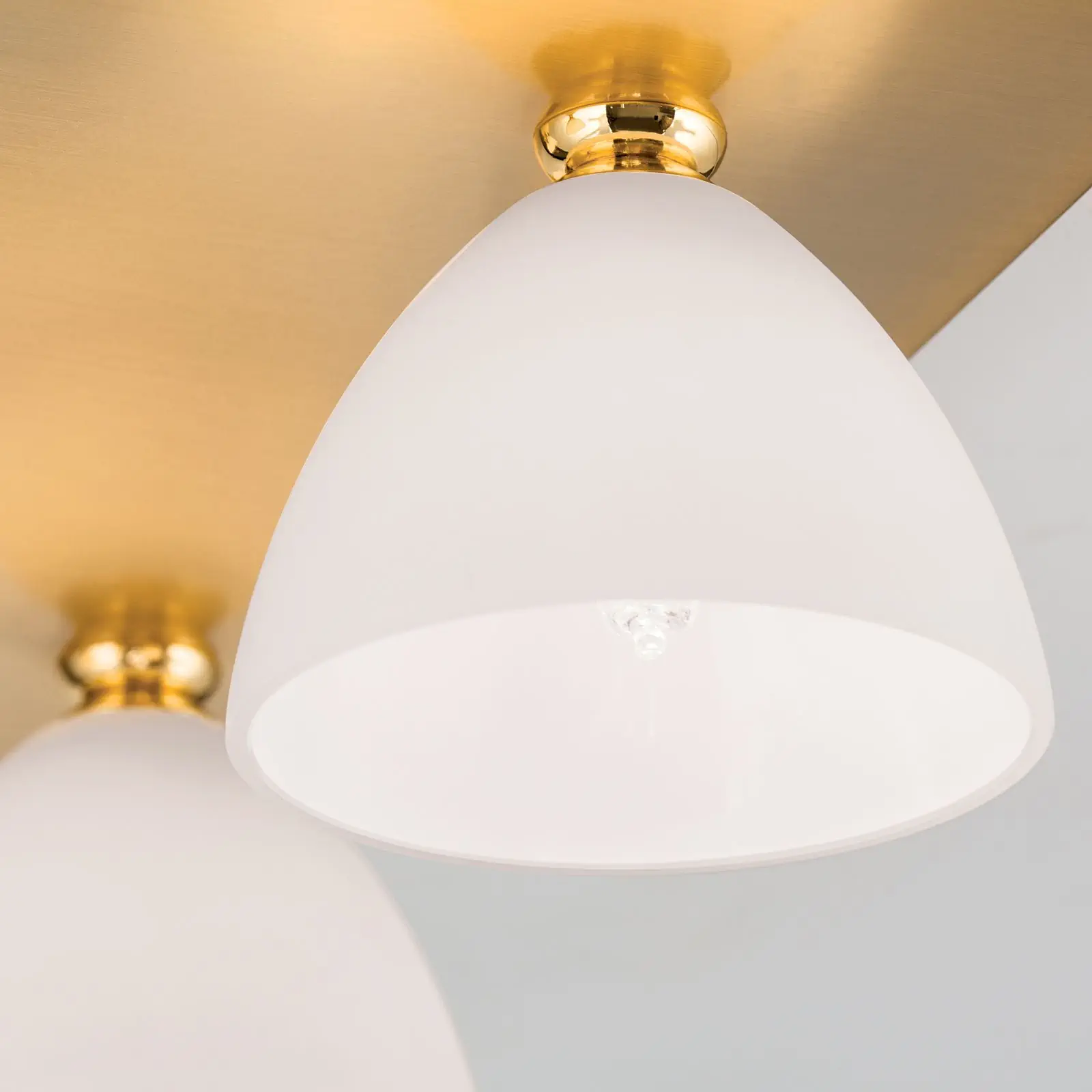 Plafonska lampa OPALDESIGN, 4 izvora svetla, mat zlato, sa opalnim staklom - 6