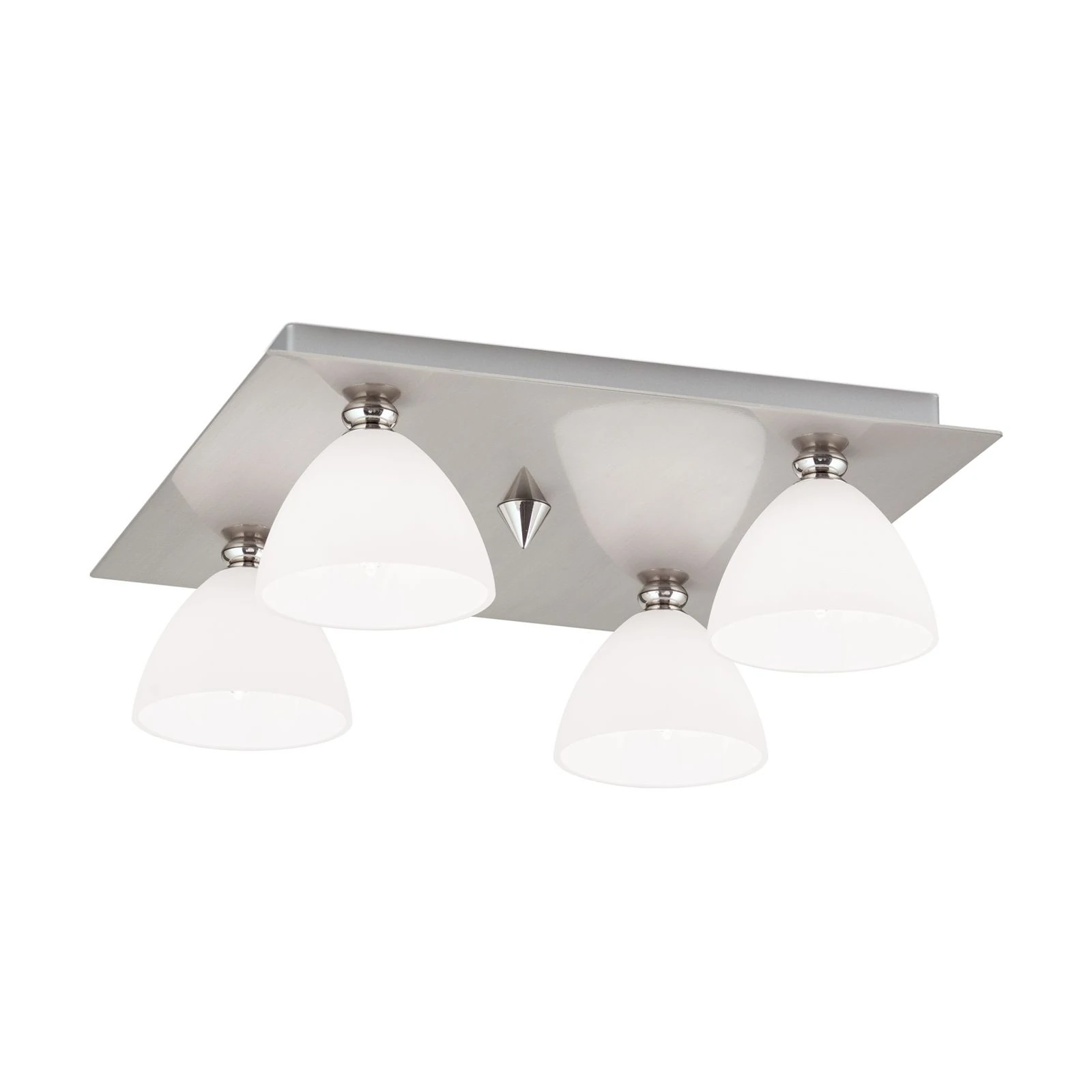 Plafonska lampa OPALDESIGN, 4 izvora svetla, saten hrom, opal staklo - 4