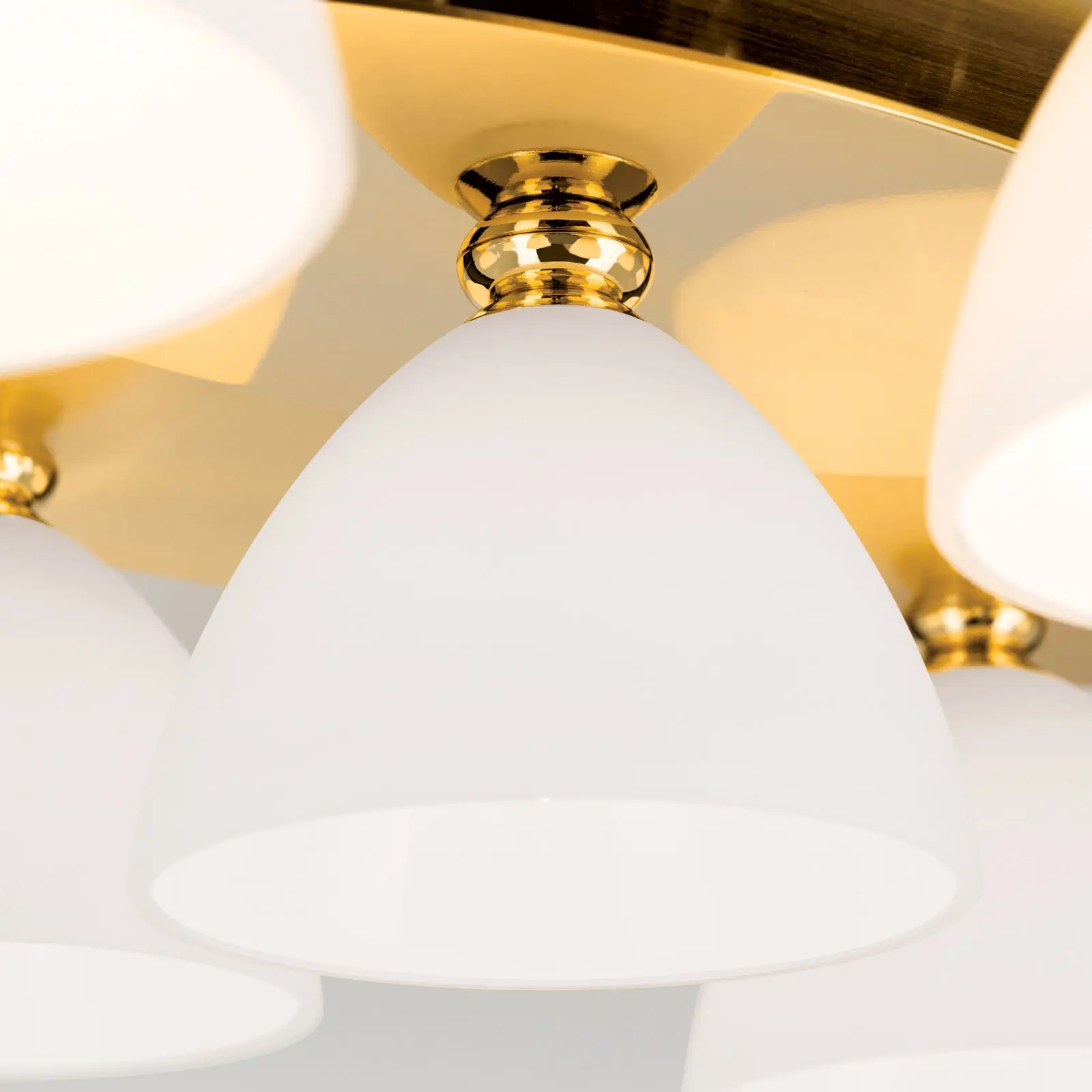 Plafonska lampa OPALDESIGN, 9 izvora svetla, mat zlato, sa opalnim staklom - 5