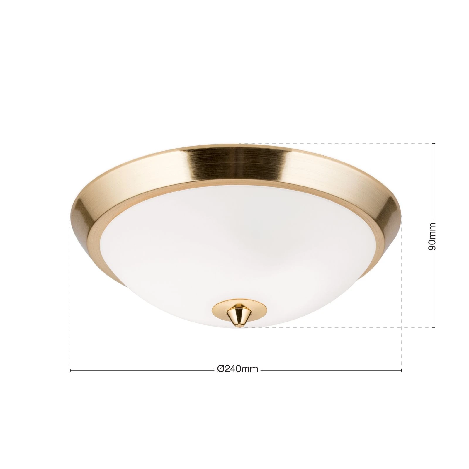 Plafonska lampa OPALDESIGN, mat zlatna, opal mat staklo, Ø 24 cm - 7