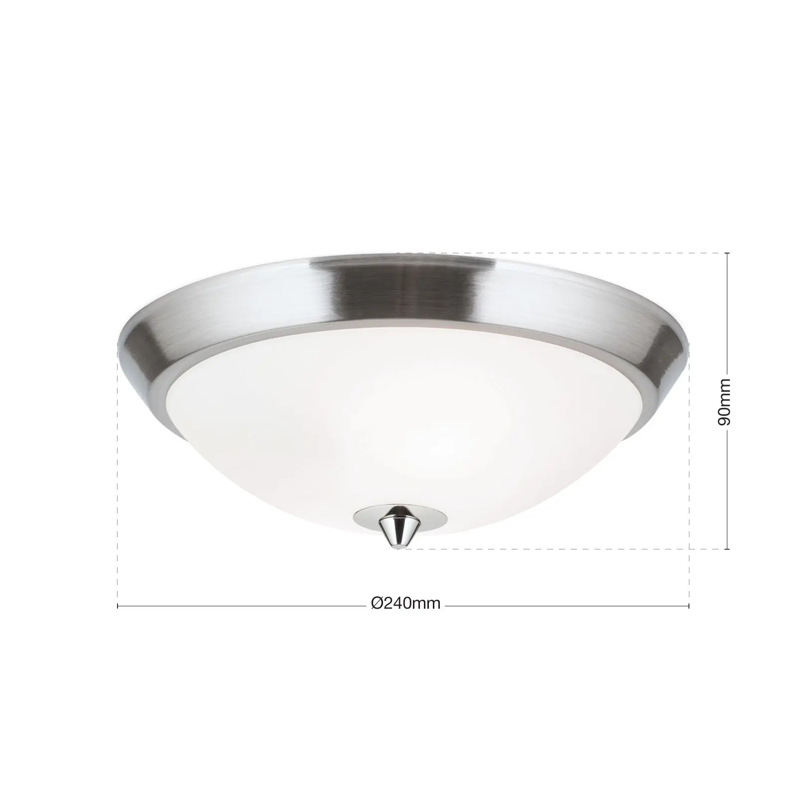 Plafonska lampa OPALDESIGN, satinirana, sa opal-mat staklom, Ø 24 cm - 7
