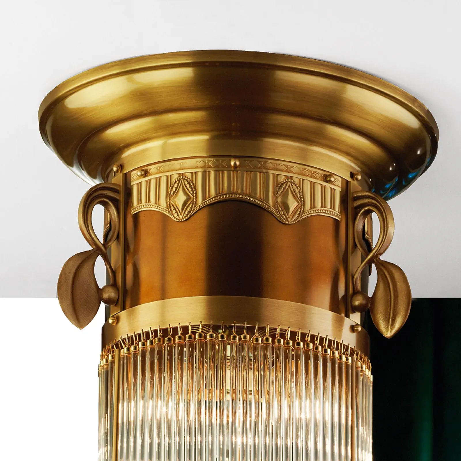 Plafonska lampa ADELE, antik mesing, sa staklenim štapićima, Ø 37 cm - 3