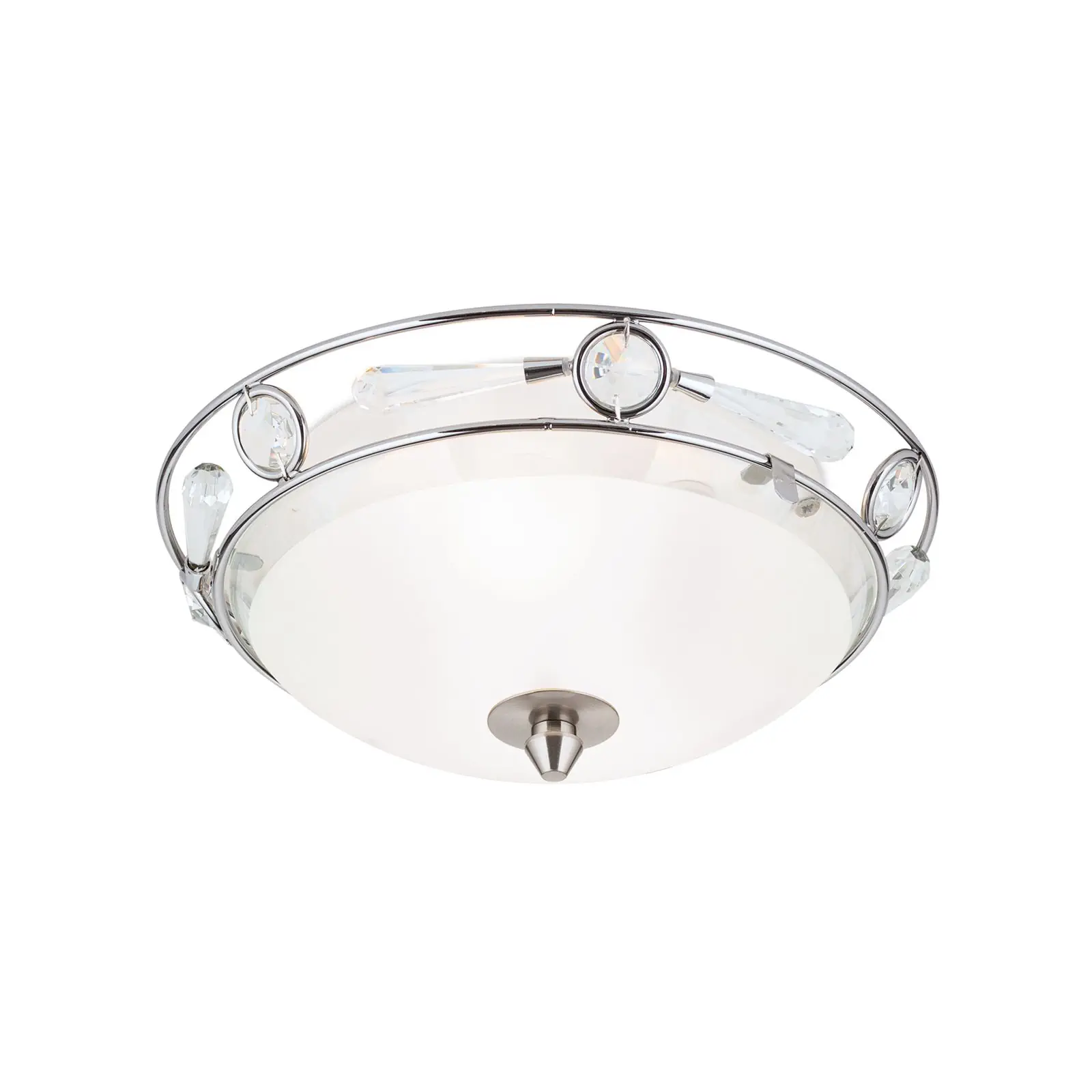 Plafonska lampa OPALDESIGN, satinirana, sa transparentnim mat staklom, Ø 25 cm - 4