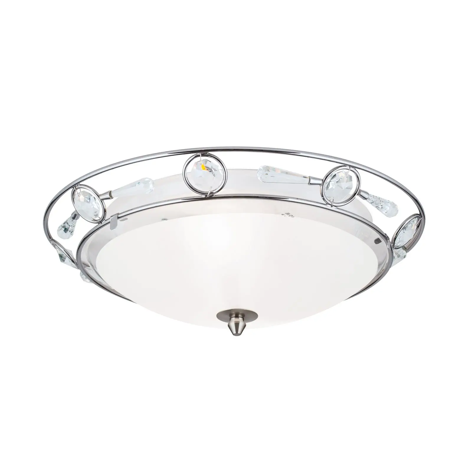 Plafonska lampa OPALDESIGN, satinirana, sa transparentnim mat staklom, Ø 38 cm - 4