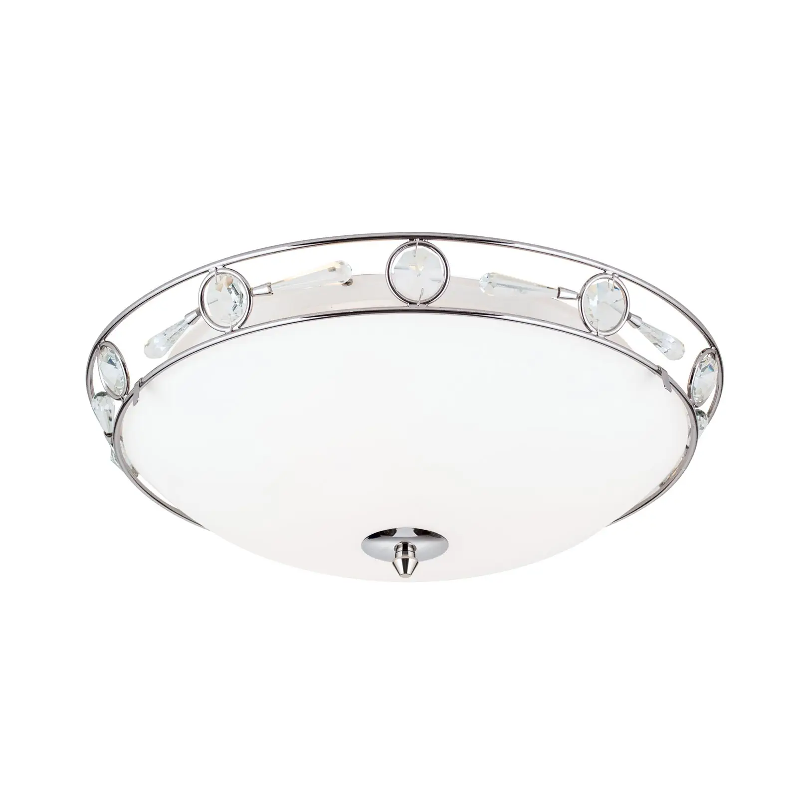 Plafonska lampa OPALDESIGN, satinirana, sa opal-mat staklom, Ø 45 cm - 4