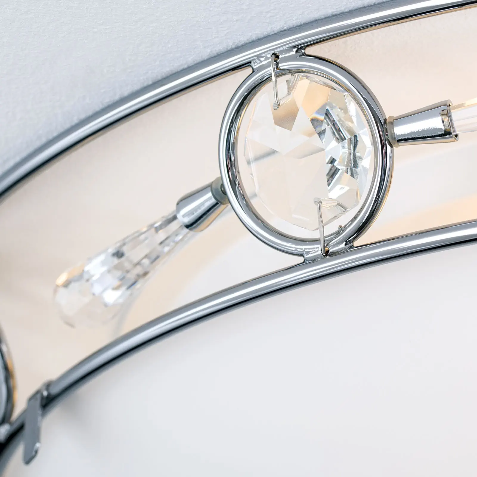 Plafonska lampa OPALDESIGN, satinirana, sa opal-mat staklom, Ø 45 cm - 5