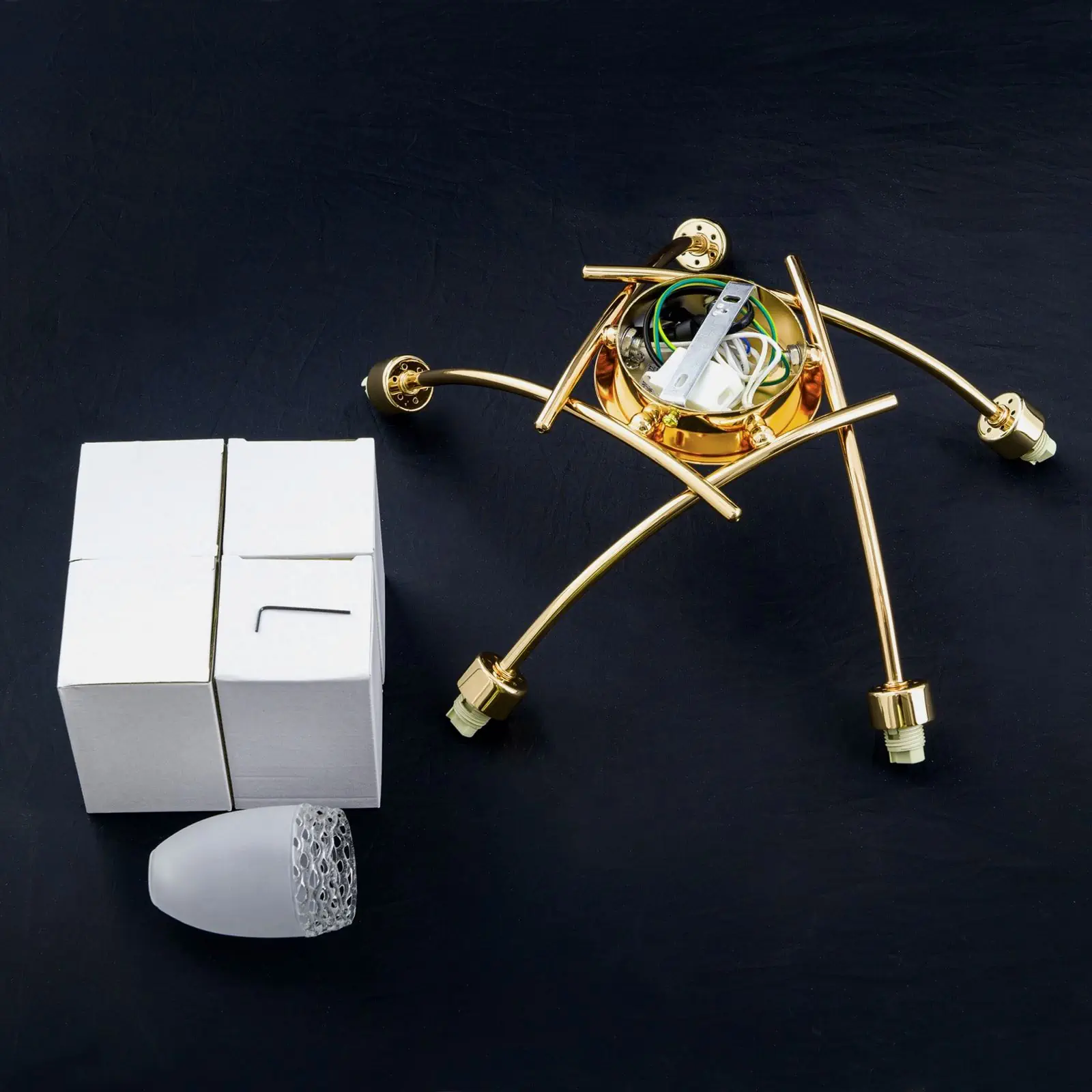 Plafonska lampa CARLA, sa 5 izvora svetla, sjajni mesing - 8