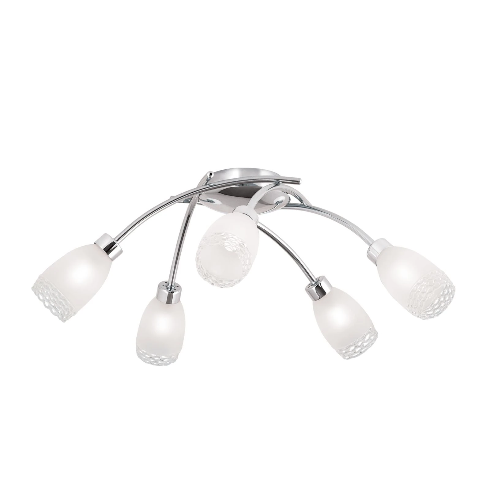 Plafonska lampa CARLA, 5 izvora svetla, hrom, satenirano staklo - 4