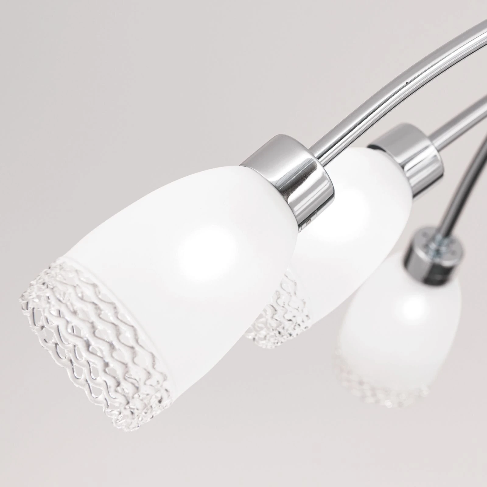 Plafonska lampa CARLA, 5 izvora svetla, hrom, satenirano staklo - 5