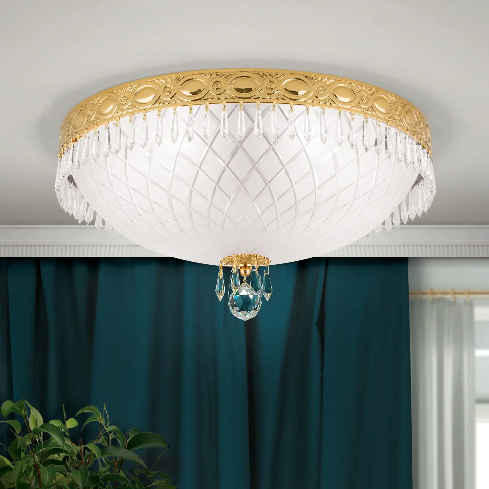 Plafonska lampa EMPIRE CRYSTAL, zlato, Ø 45 cm - 1