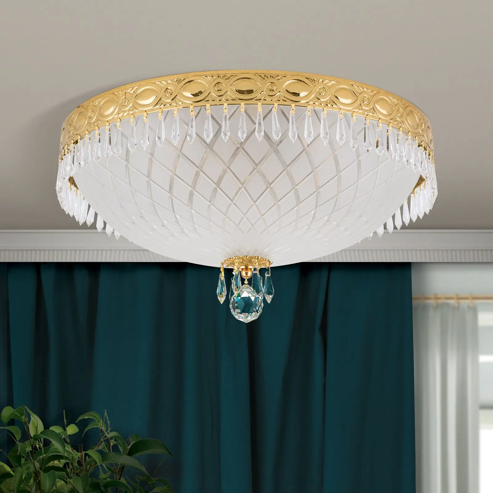 Plafonska lampa EMPIRE CRYSTAL, zlato, Ø 45 cm - 3