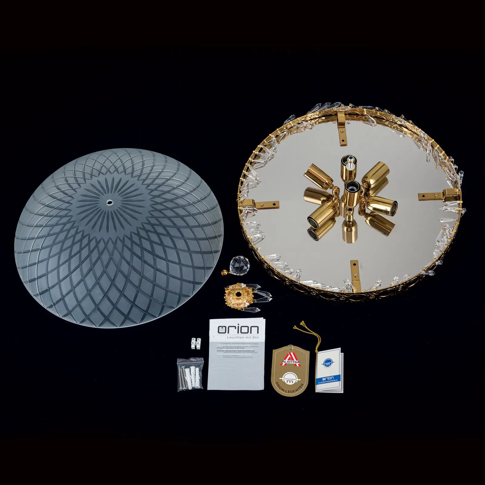 Plafonska lampa EMPIRE CRYSTAL, zlato, Ø 45 cm - 8