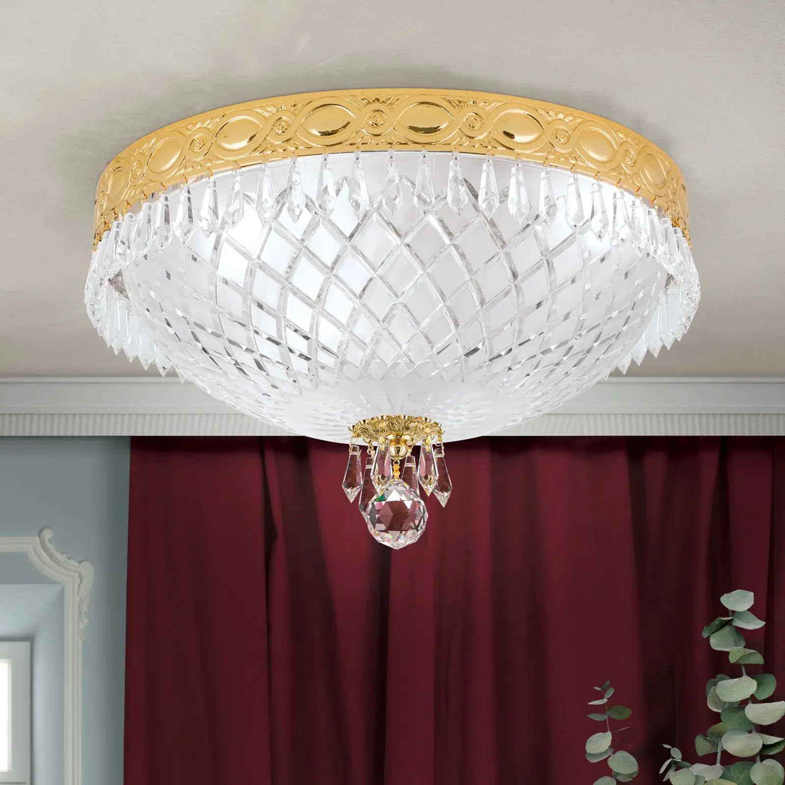 Plafonska lampa EMPIRE CRYSTAL, zlato, Ø 39 cm - 1