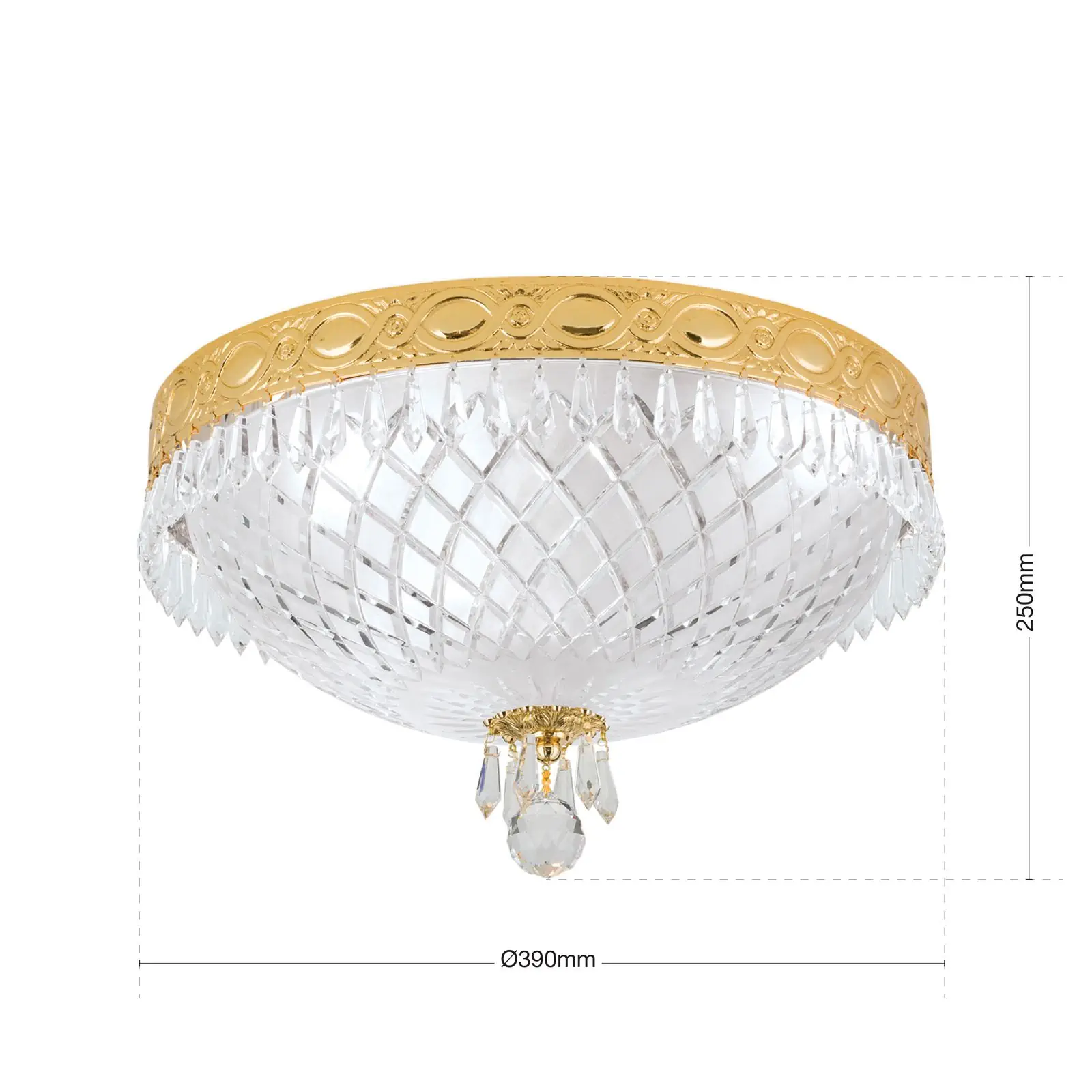 Plafonska lampa EMPIRE CRYSTAL, zlato, Ø 39 cm - 7