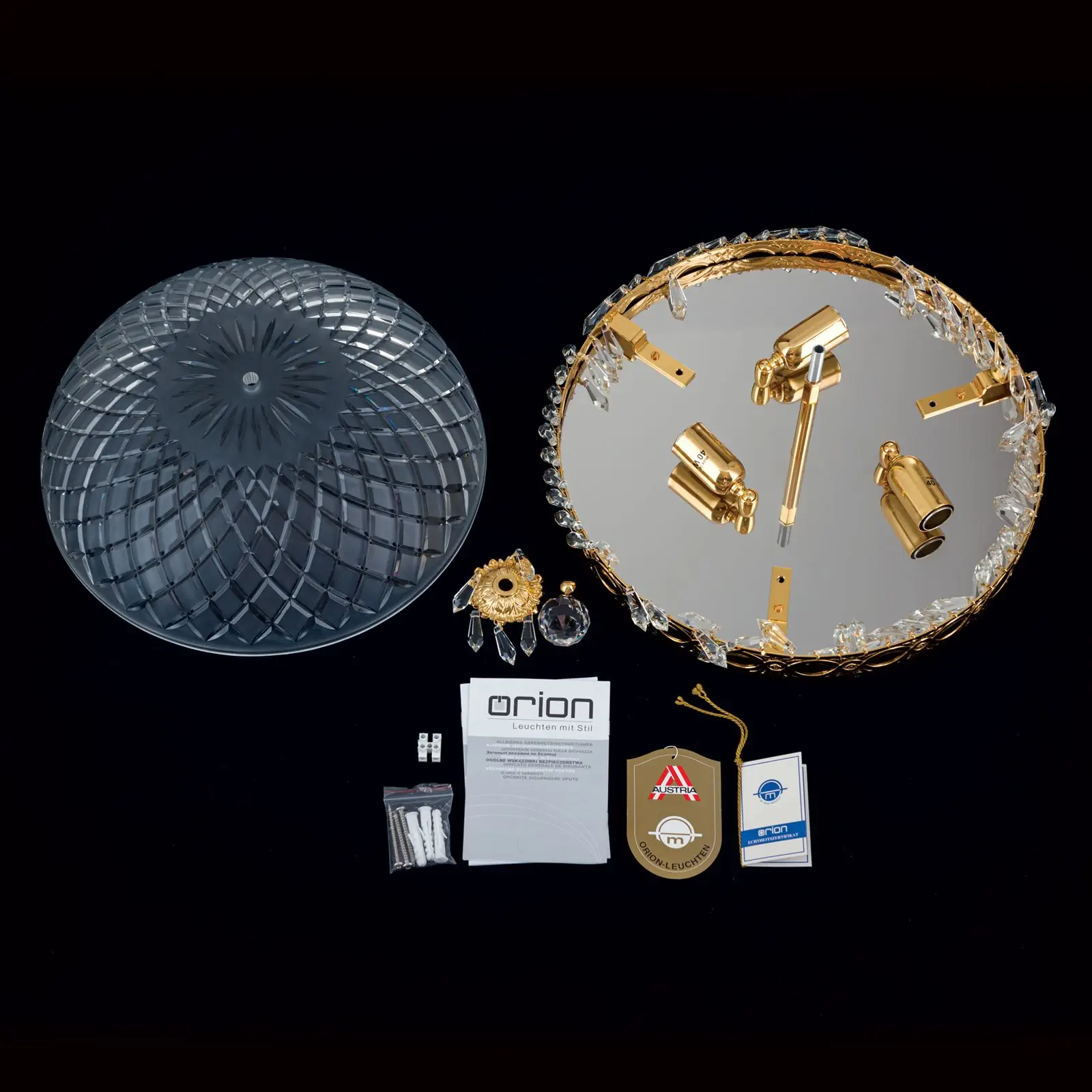 Plafonska lampa EMPIRE CRYSTAL, zlato, Ø 39 cm - 8