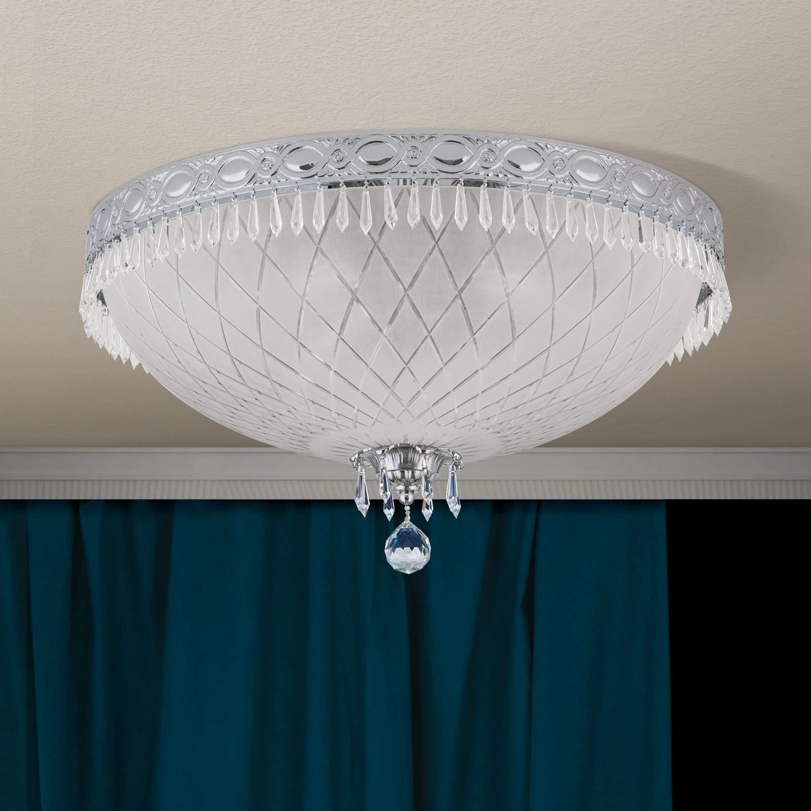 Plafonska lampa EMPIRE CRYSTAL, antik srebro, Ø 55 cm - 3