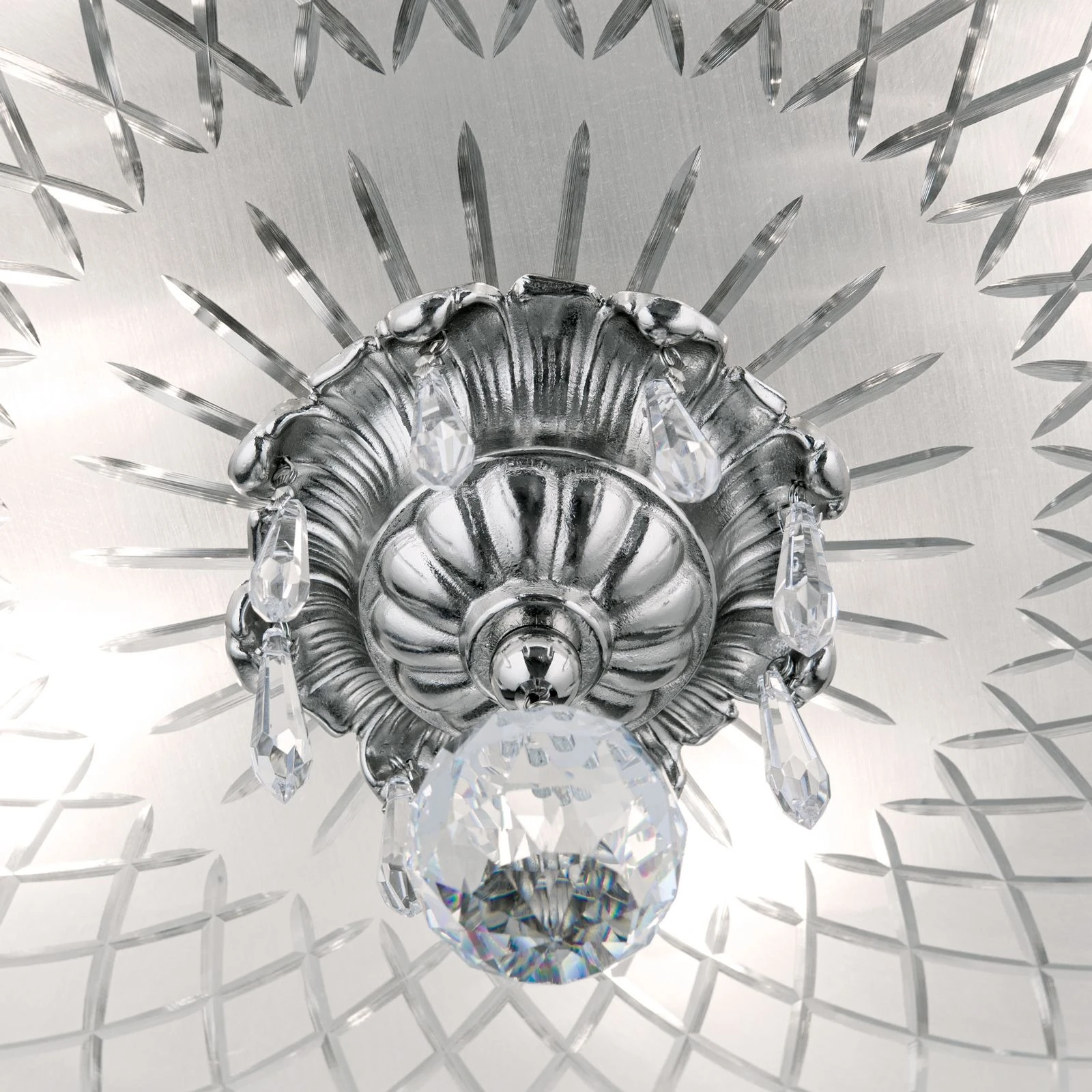 Plafonska lampa EMPIRE CRYSTAL, antik srebro, Ø 55 cm - 5