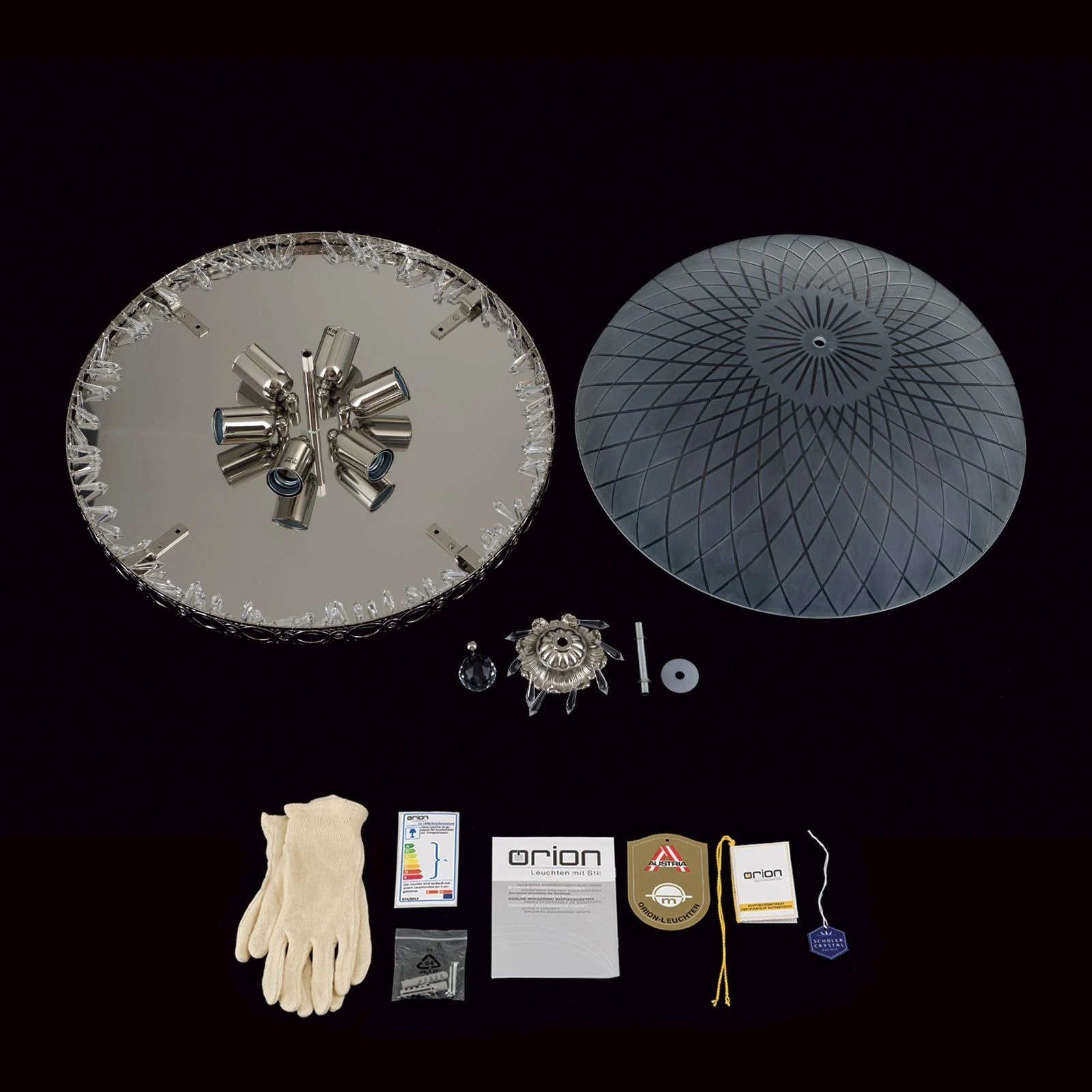 Plafonska lampa EMPIRE CRYSTAL, antik srebro, Ø 55 cm - 8