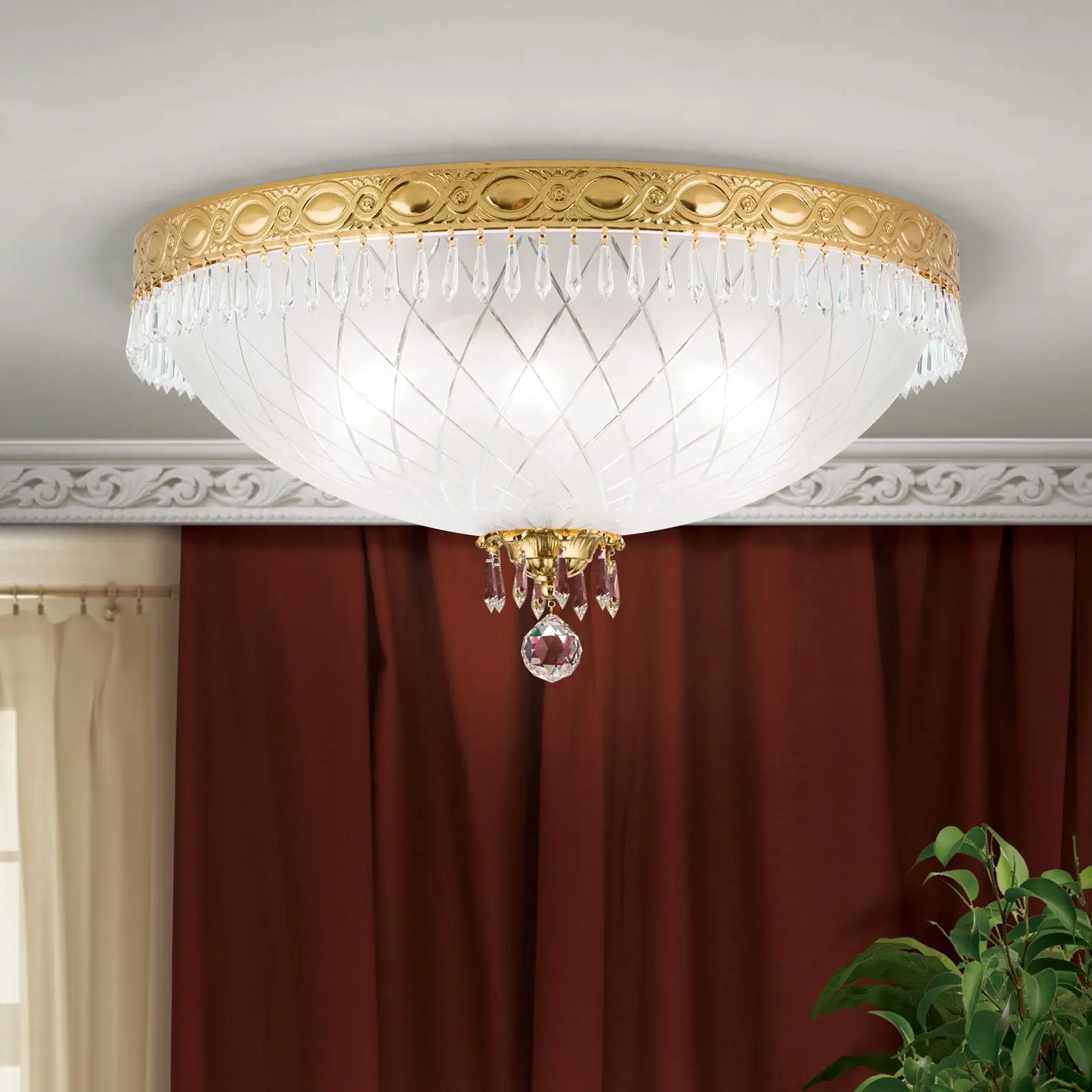 Plafonska lampa EMPIRE CRYSTAL, zlato, Ø 55 cm - 1