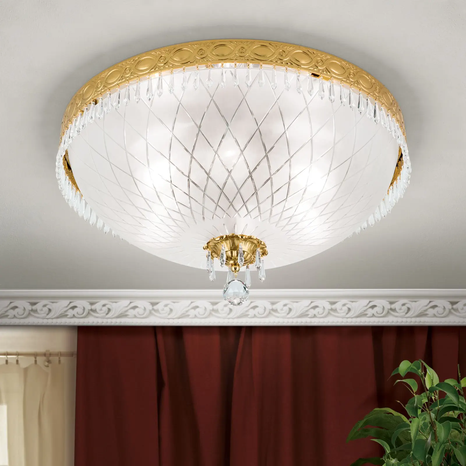 Plafonska lampa EMPIRE CRYSTAL, zlato, Ø 55 cm - 2