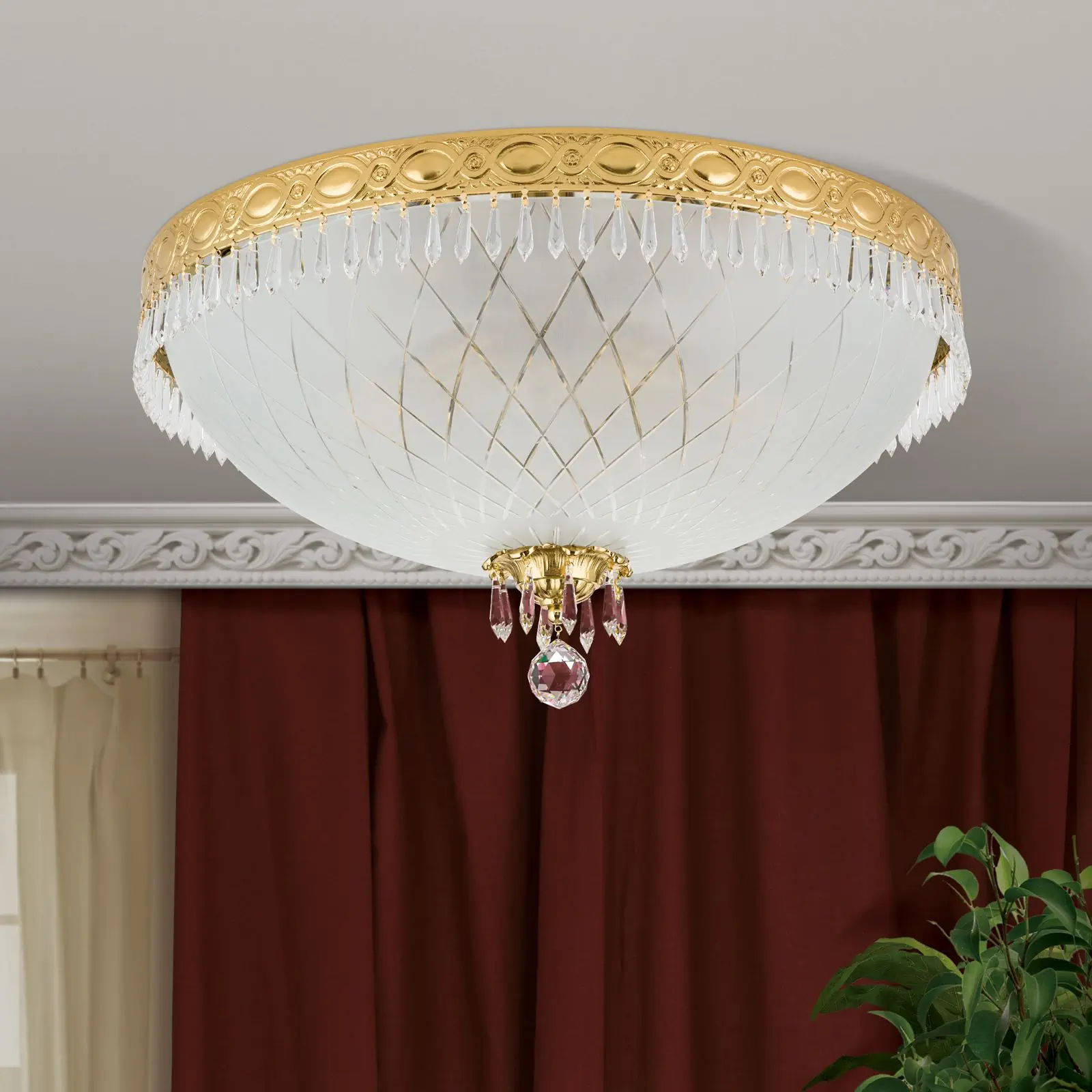 Plafonska lampa EMPIRE CRYSTAL, zlato, Ø 55 cm - 3