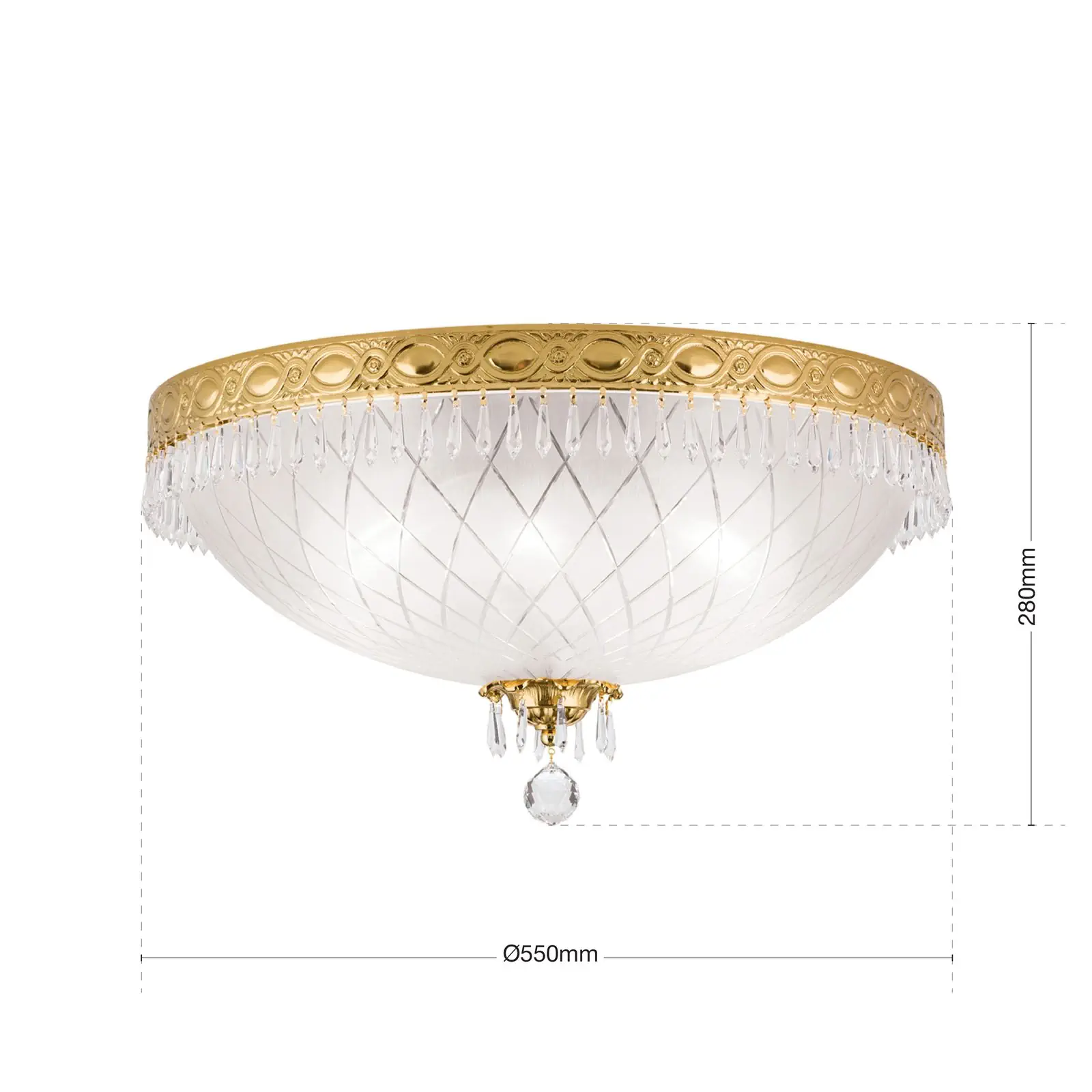 Plafonska lampa EMPIRE CRYSTAL, zlato, Ø 55 cm - 7