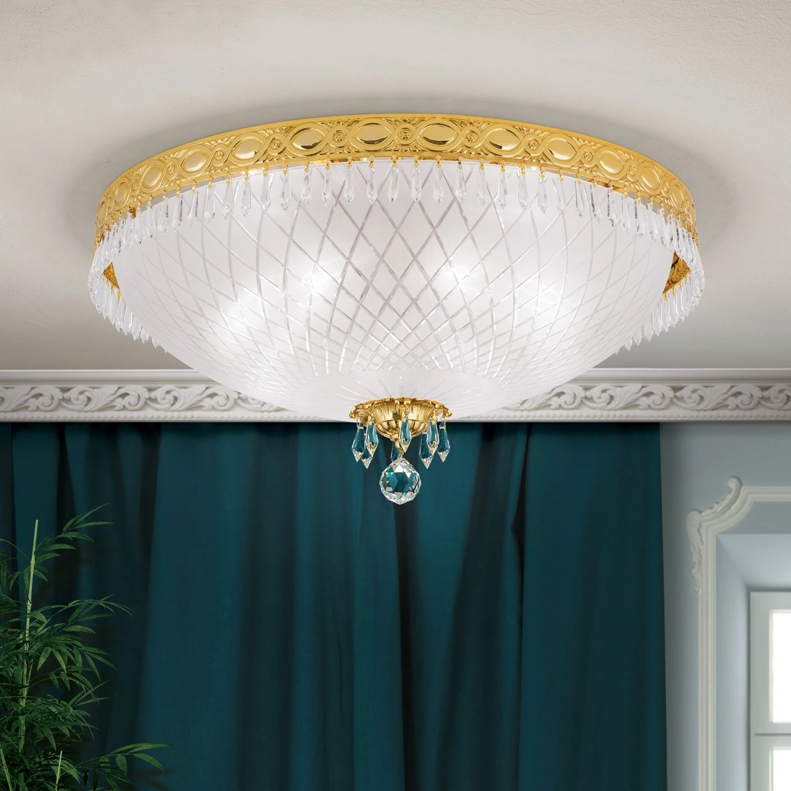 Plafonska lampa EMPIRE CRYSTAL, zlato, Ø 61 cm - 1