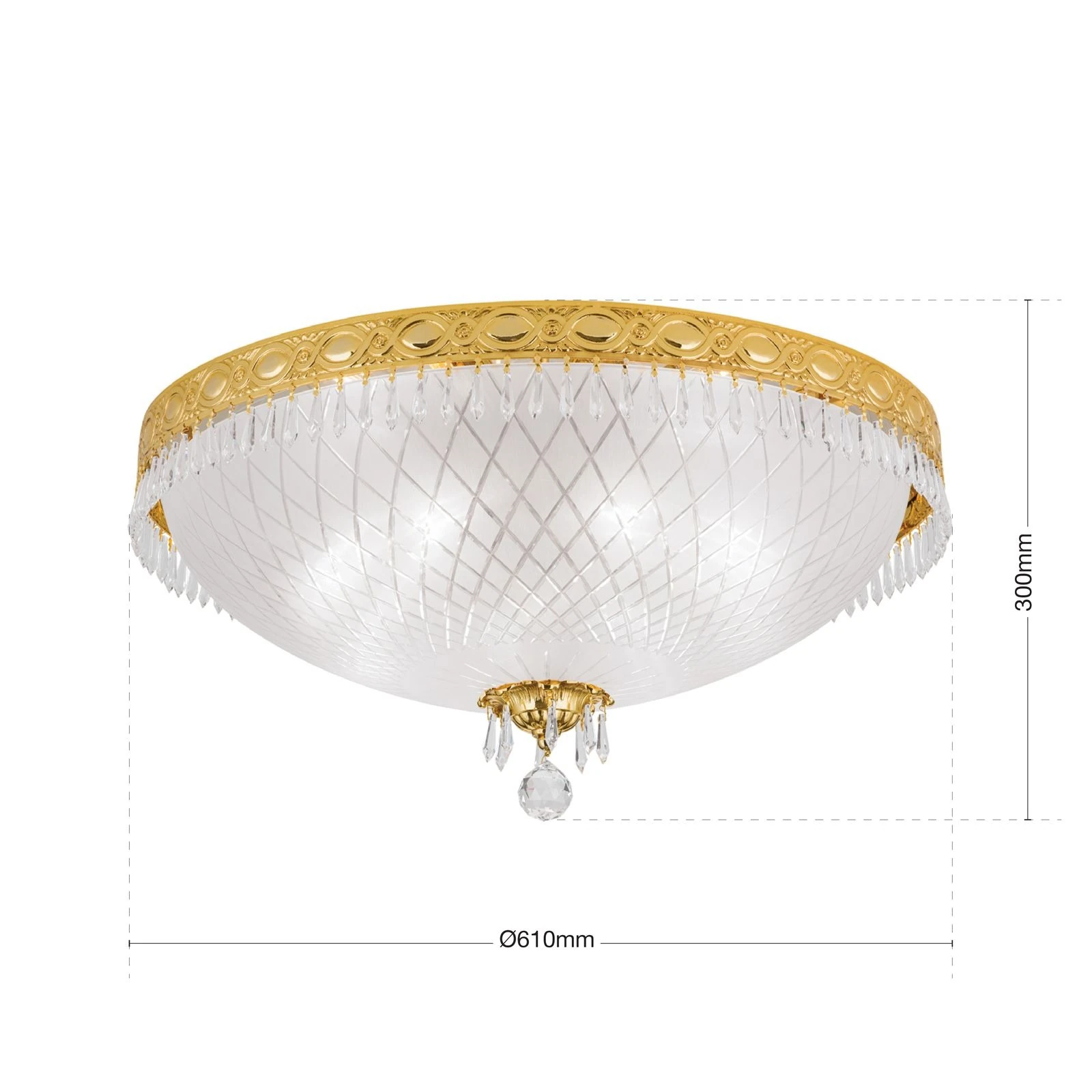 Plafonska lampa EMPIRE CRYSTAL, zlato, Ø 61 cm - 7