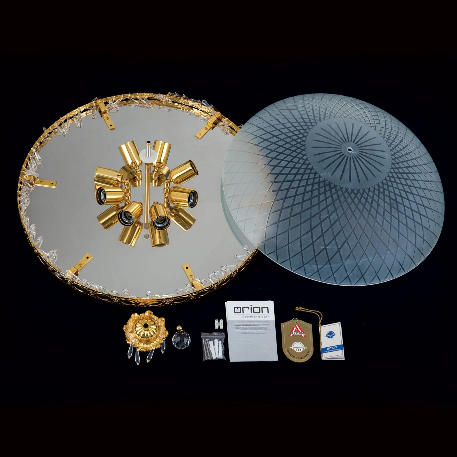 Plafonska lampa EMPIRE CRYSTAL, zlato, Ø 61 cm - 8