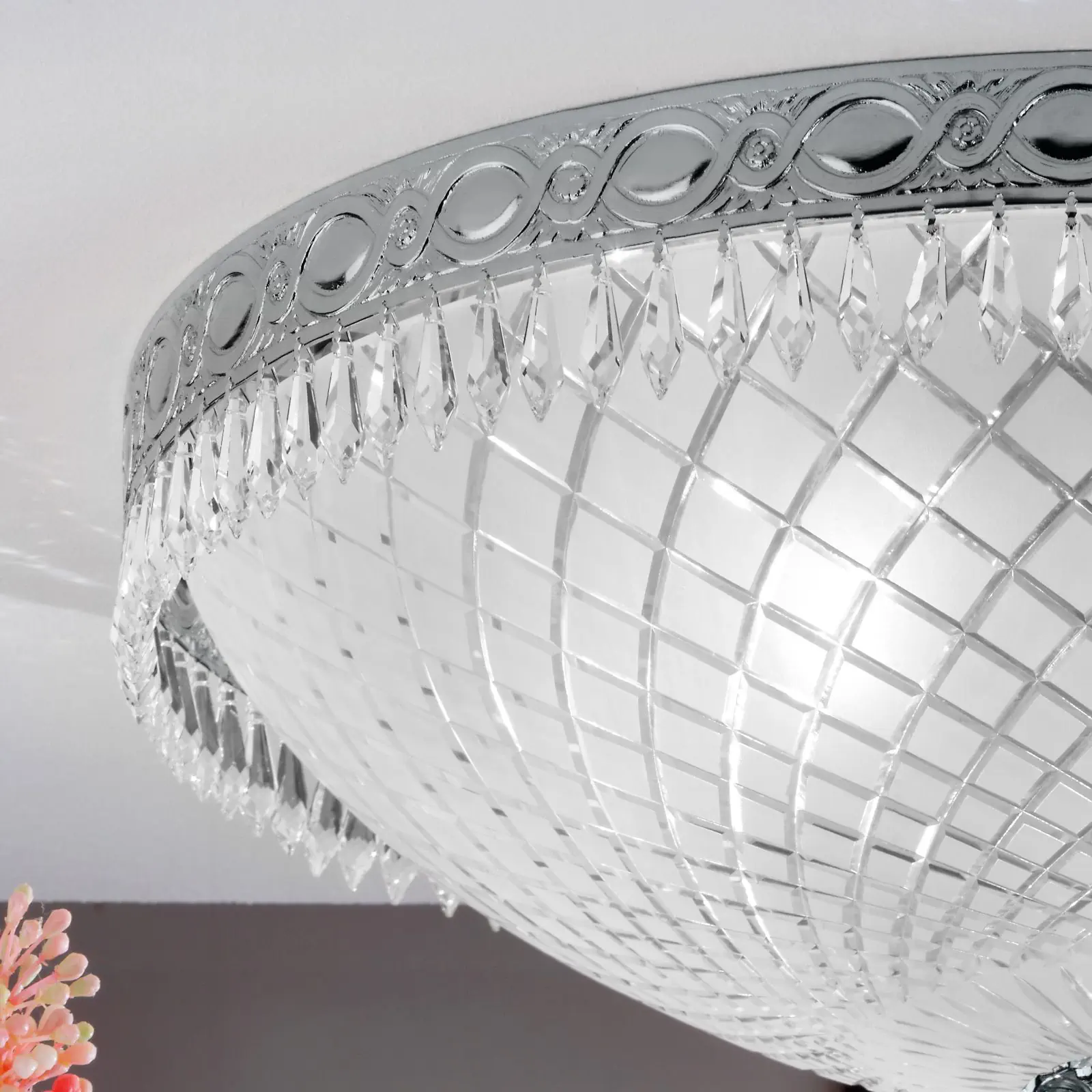 Plafonska lampa EMPIRE CRYSTAL, antik srebro, Ø 61 cm - 2