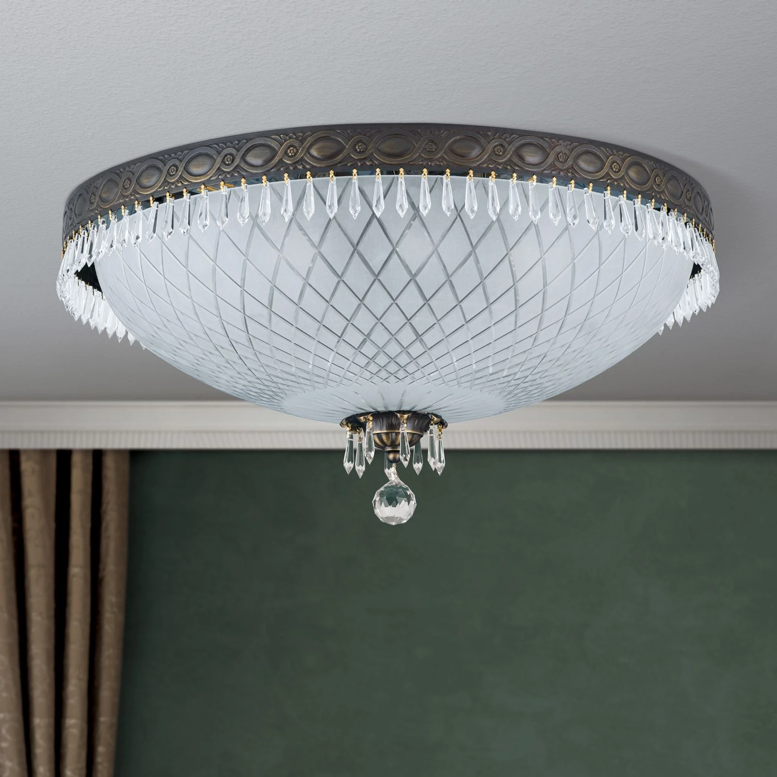 Plafonska lampa EMPIRE CRYSTAL, stara patina, Ø 61 cm - 3