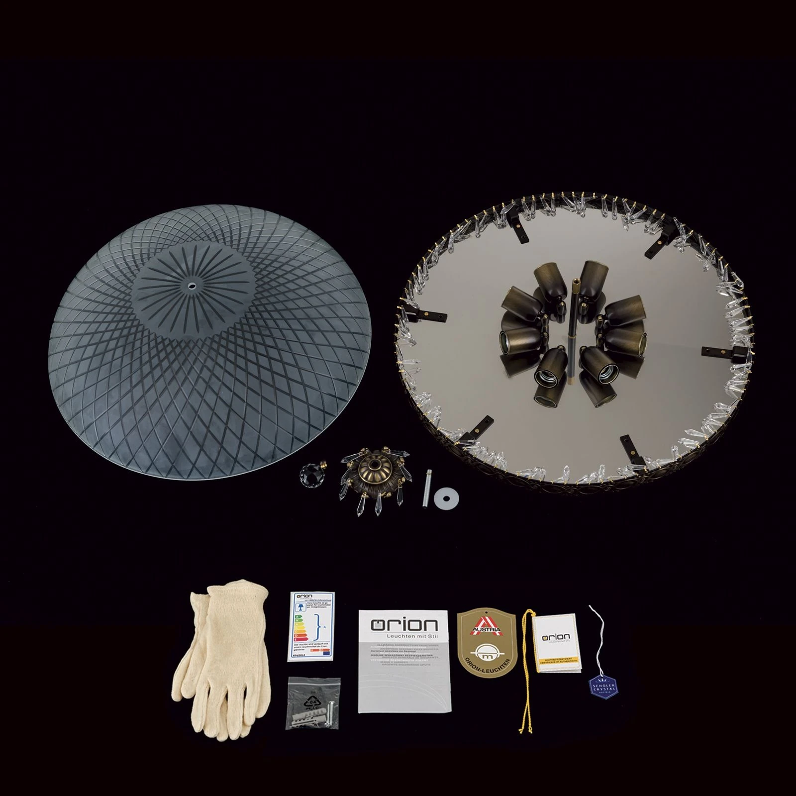 Plafonska lampa EMPIRE CRYSTAL, stara patina, Ø 61 cm - 8