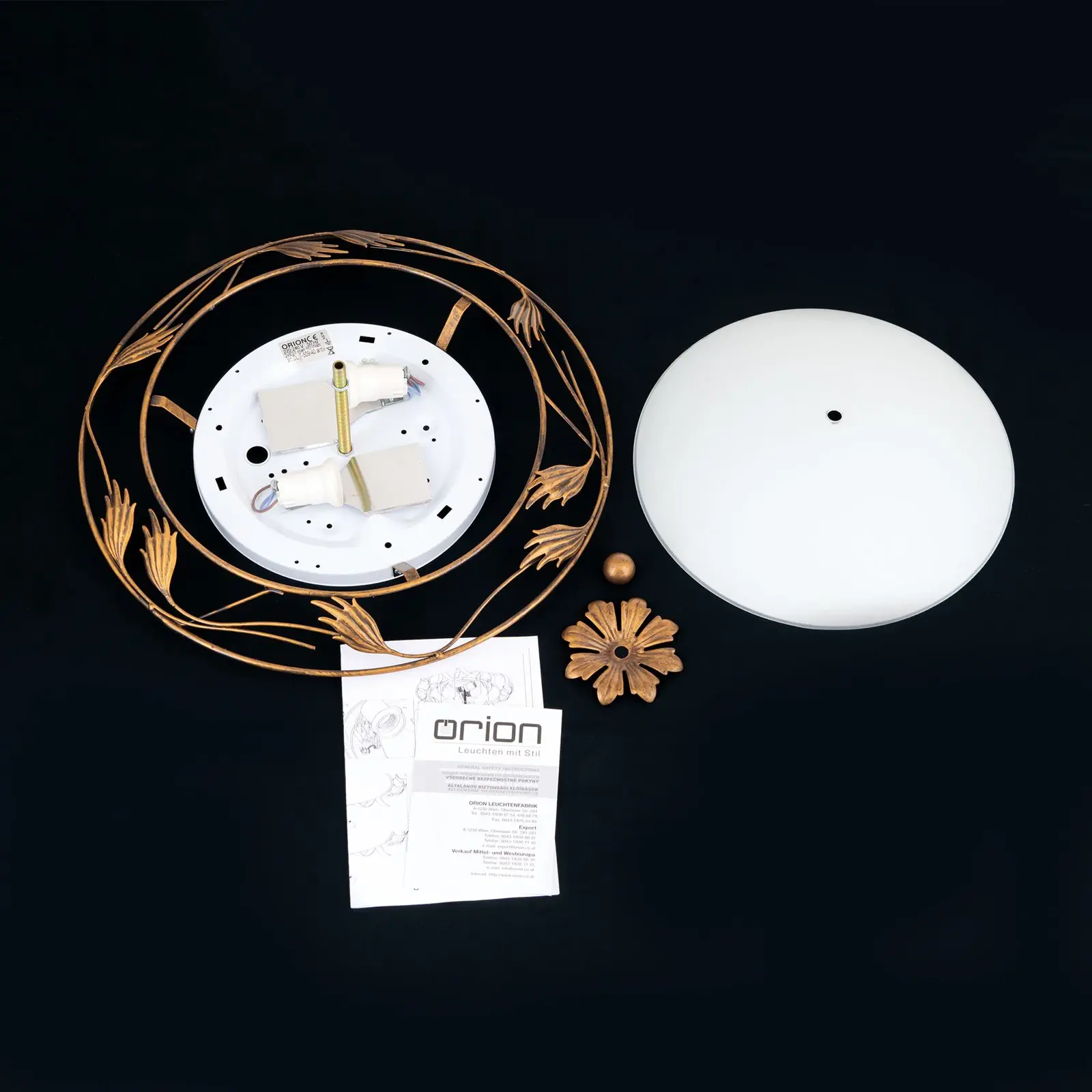 Plafonska lampa FLEUR, antik, Ø 40 cm - 8