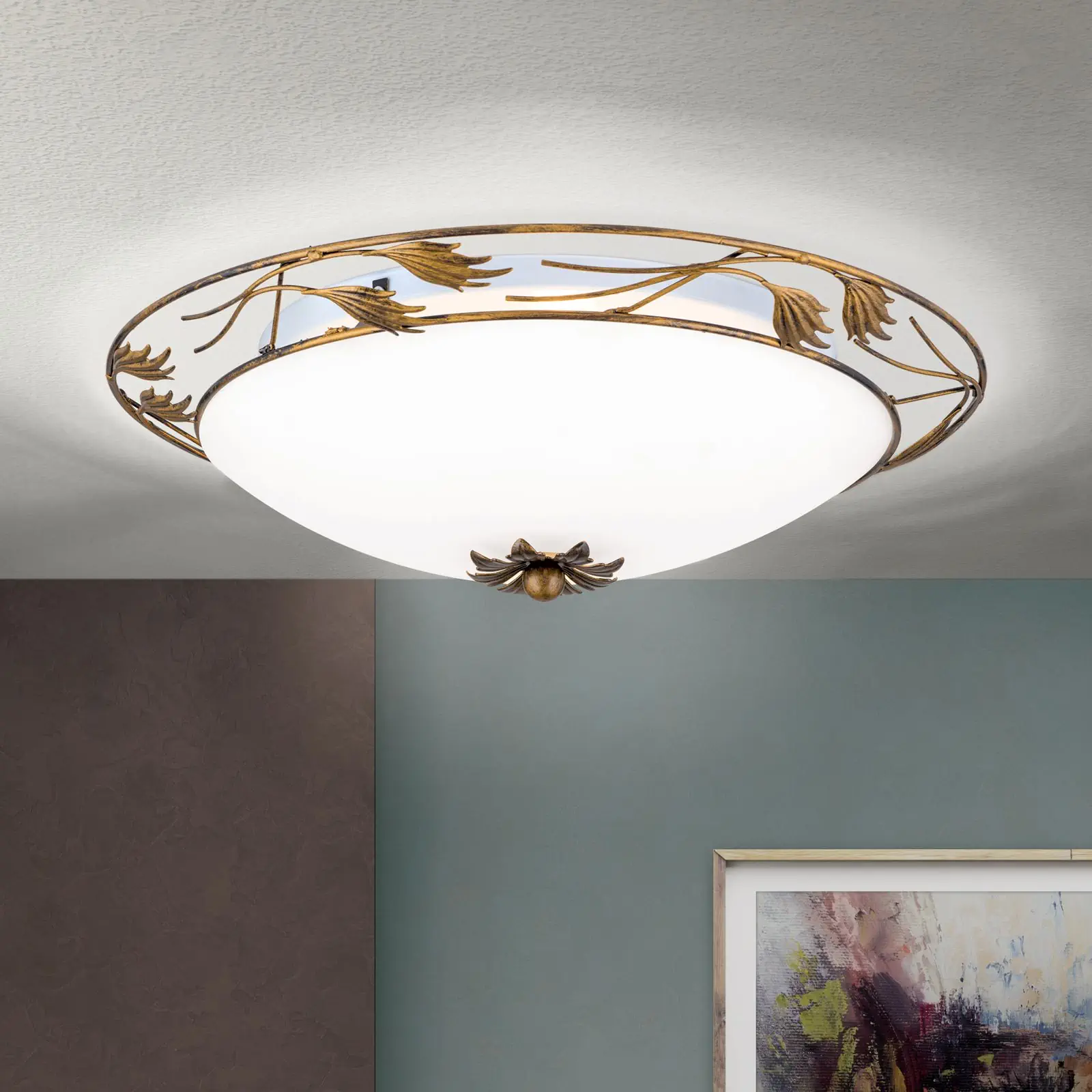 Plafonska lampa FLEUR, antik, Ø 50 cm - 2