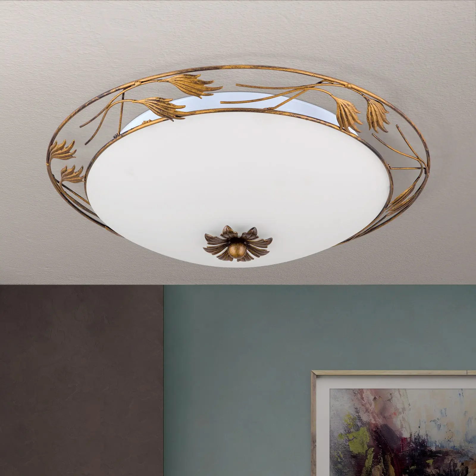 Plafonska lampa FLEUR, antik, Ø 50 cm - 3