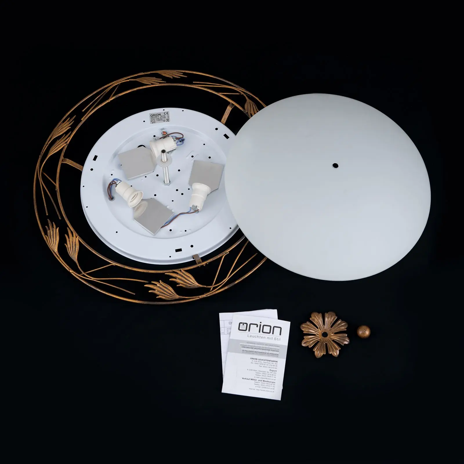 Plafonska lampa FLEUR, antik, Ø 50 cm - 8