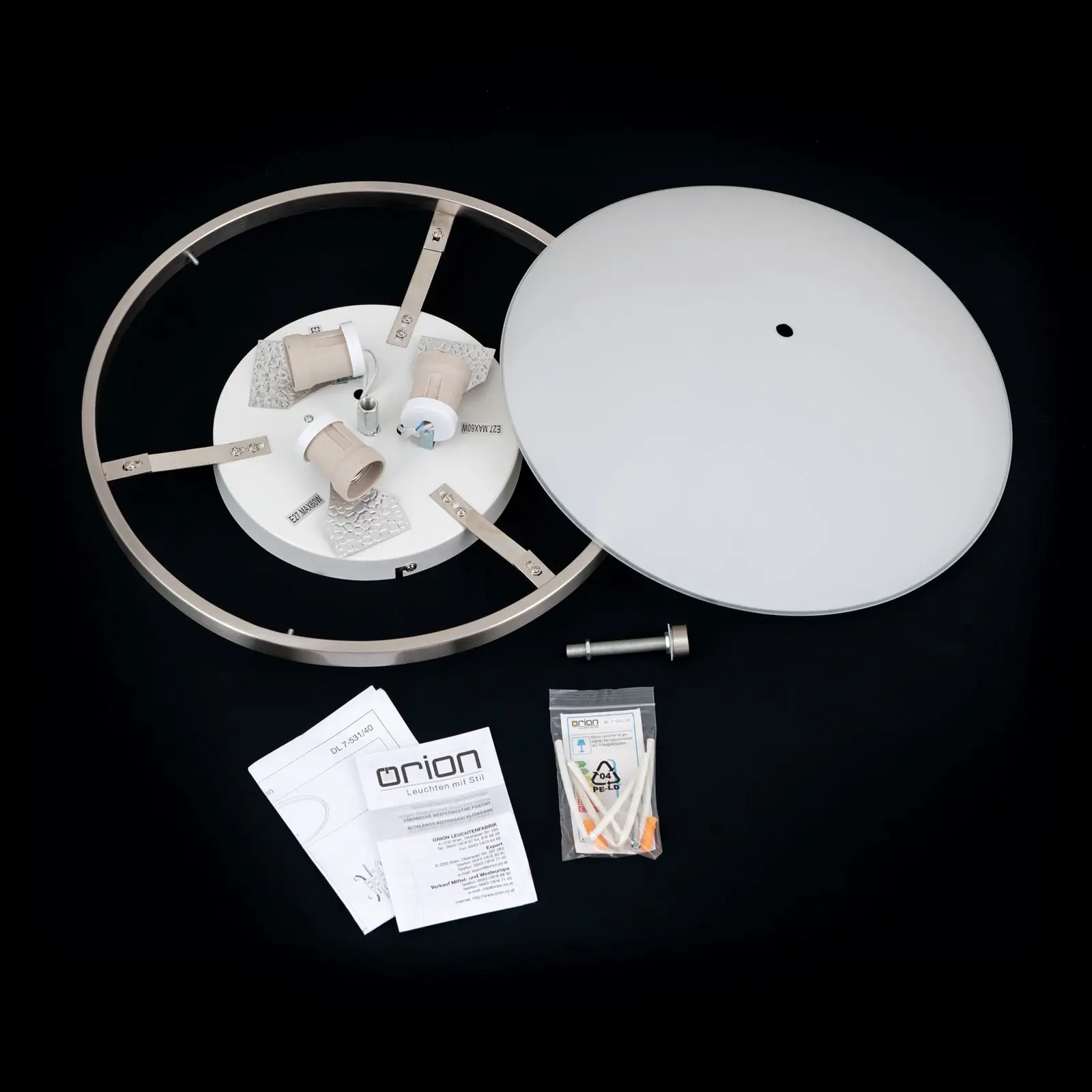 Plafonska lampa AIDA, saten, Ø 40 cm - 8