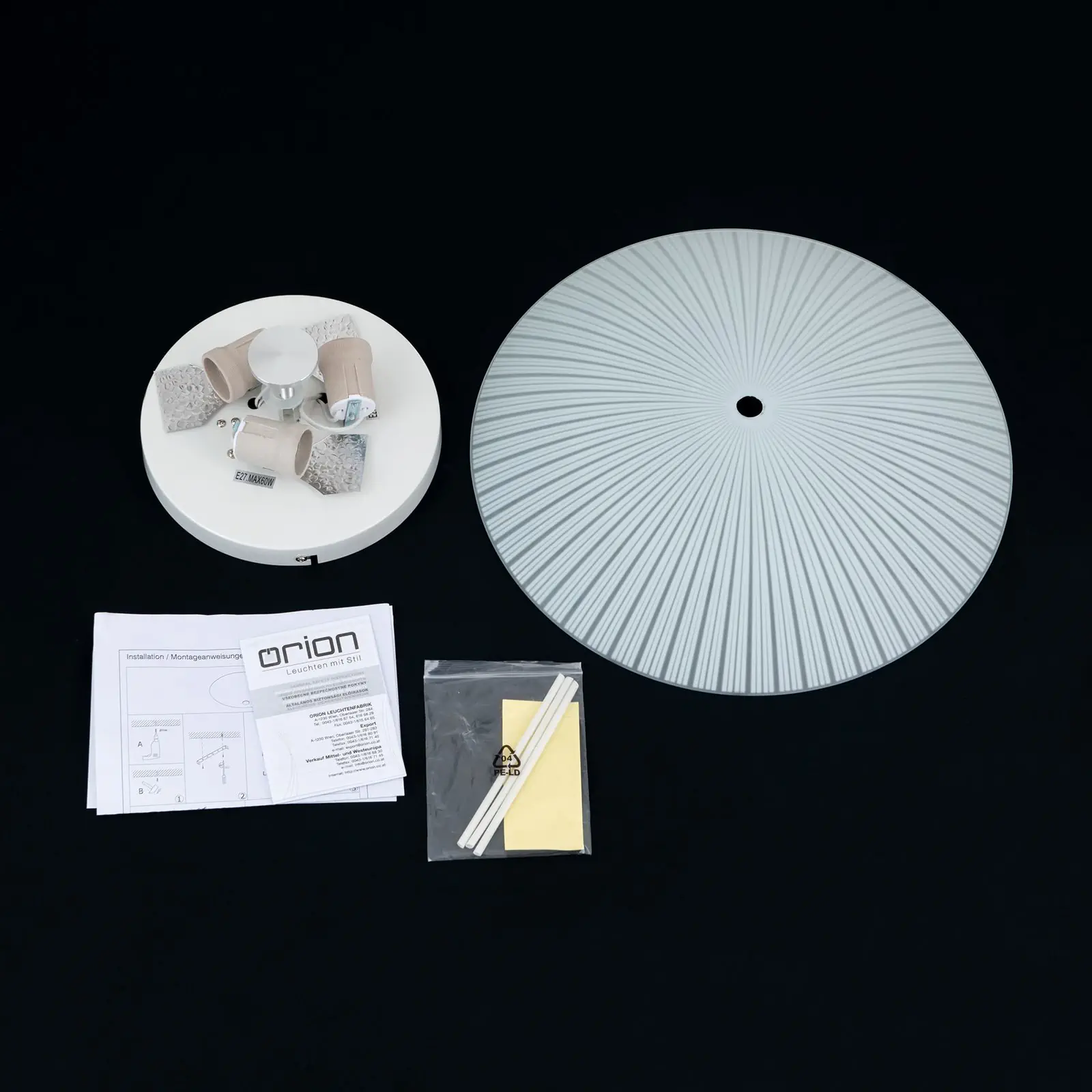 Plafonska lampa ERA, hrom, Ø 40 cm - 8