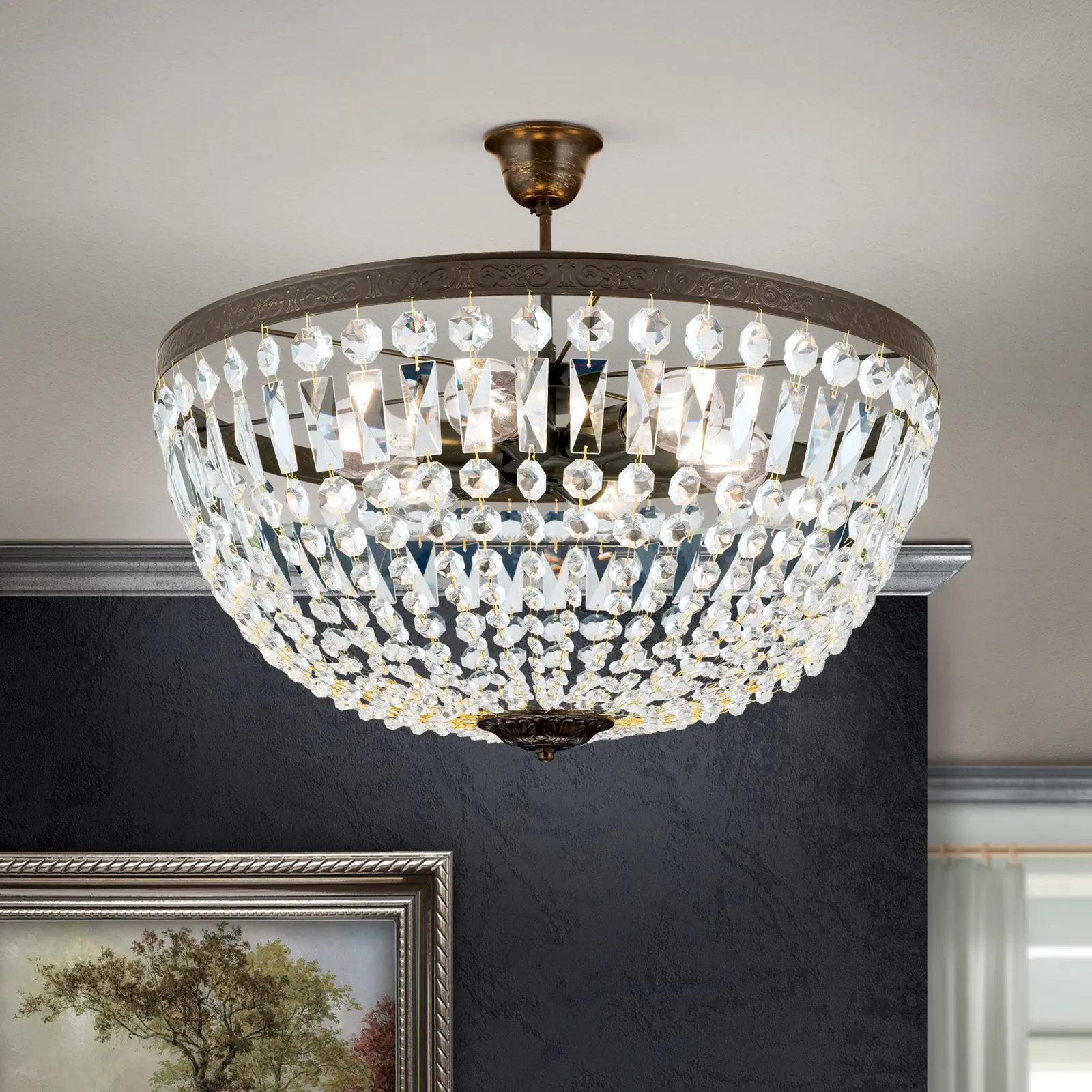 Plafonska lampa ARILA, antik, Ø 40 cm - 1