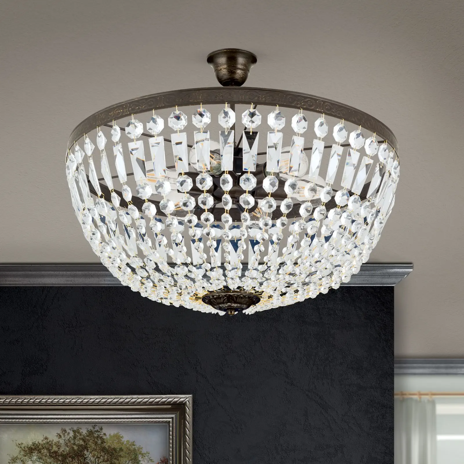 Plafonska lampa ARILA, antik, Ø 40 cm - 3