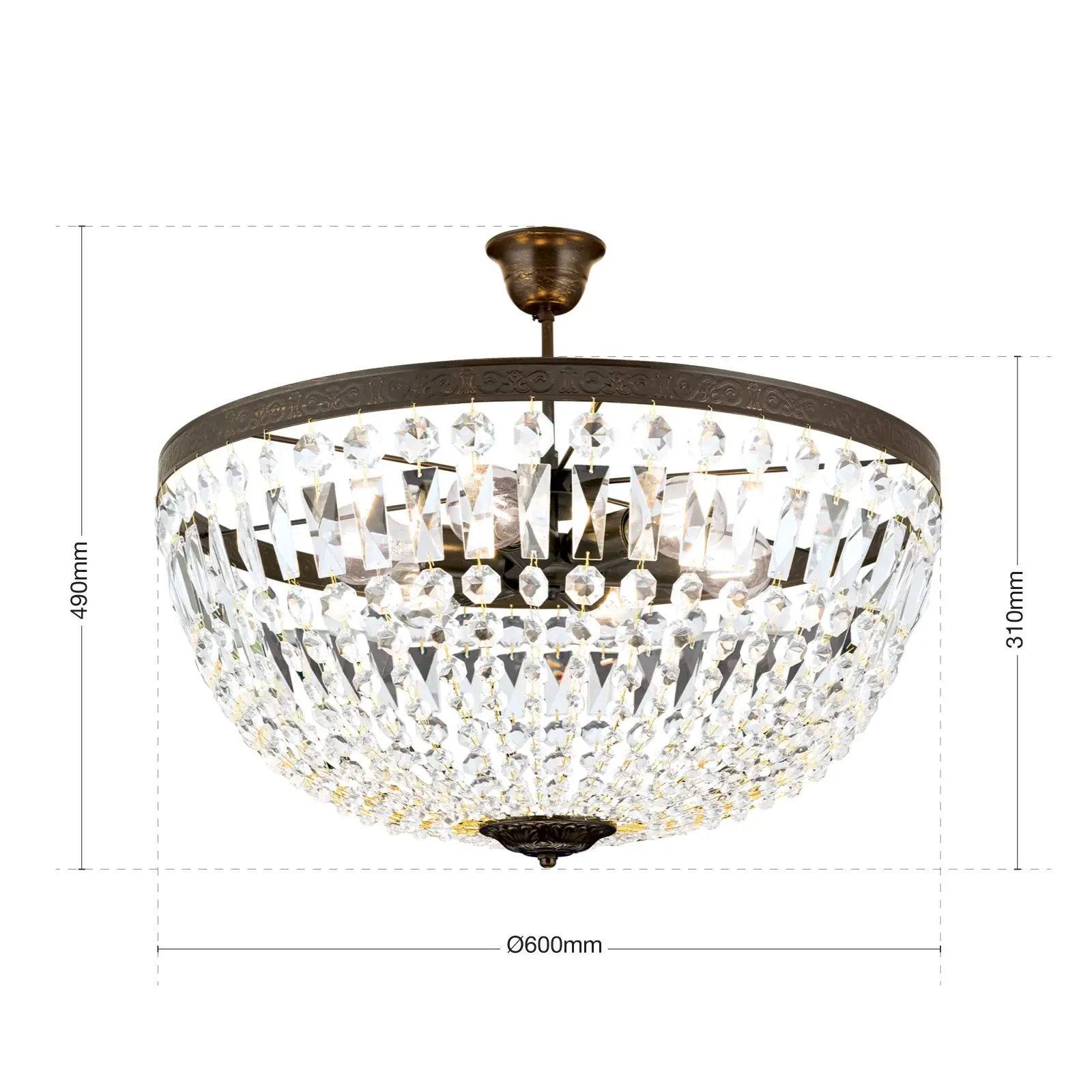 Plafonska lampa ARILA, antik, Ø 40 cm - 7