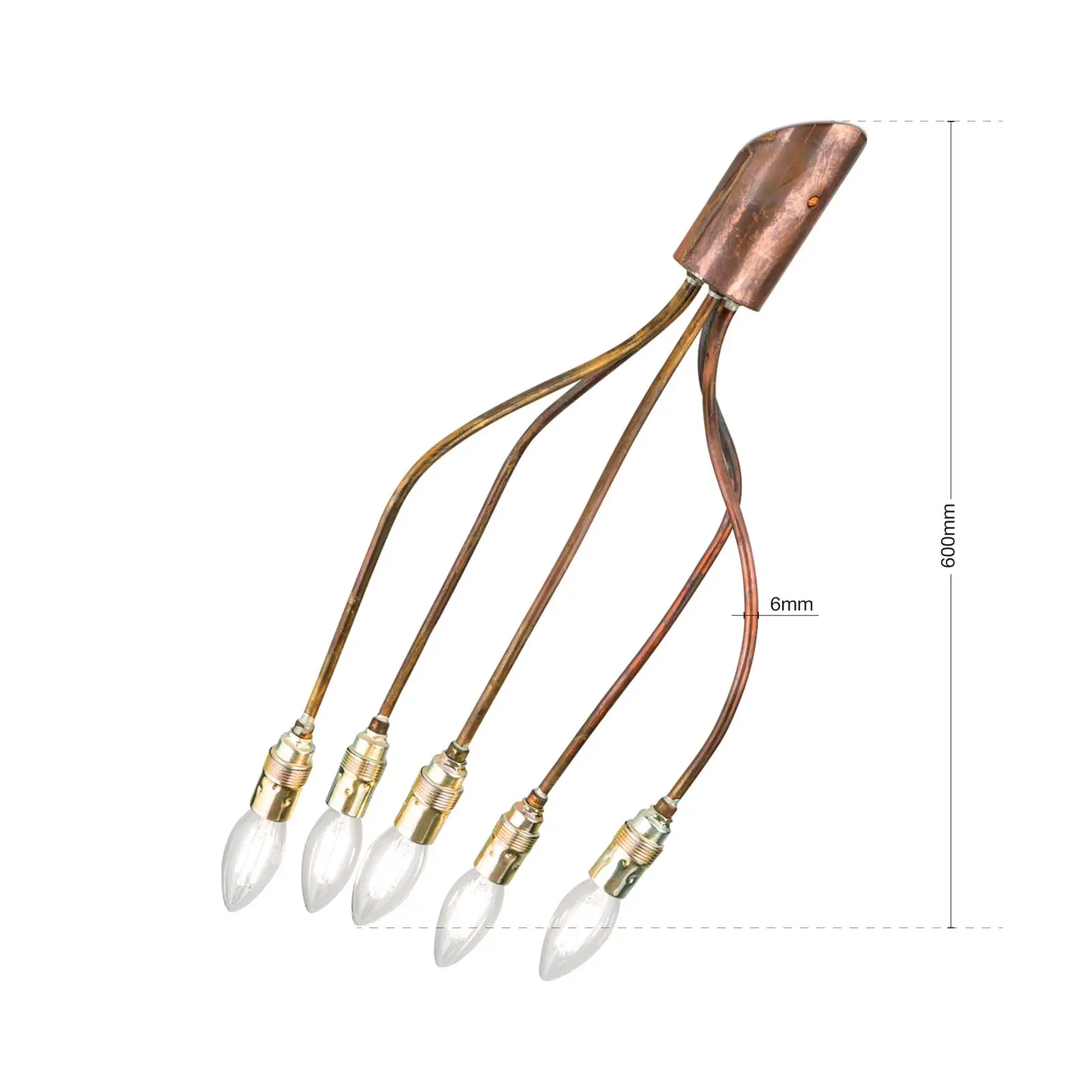 Plafonska lampa COPPY, 5 izvora svetla, bakar - 7