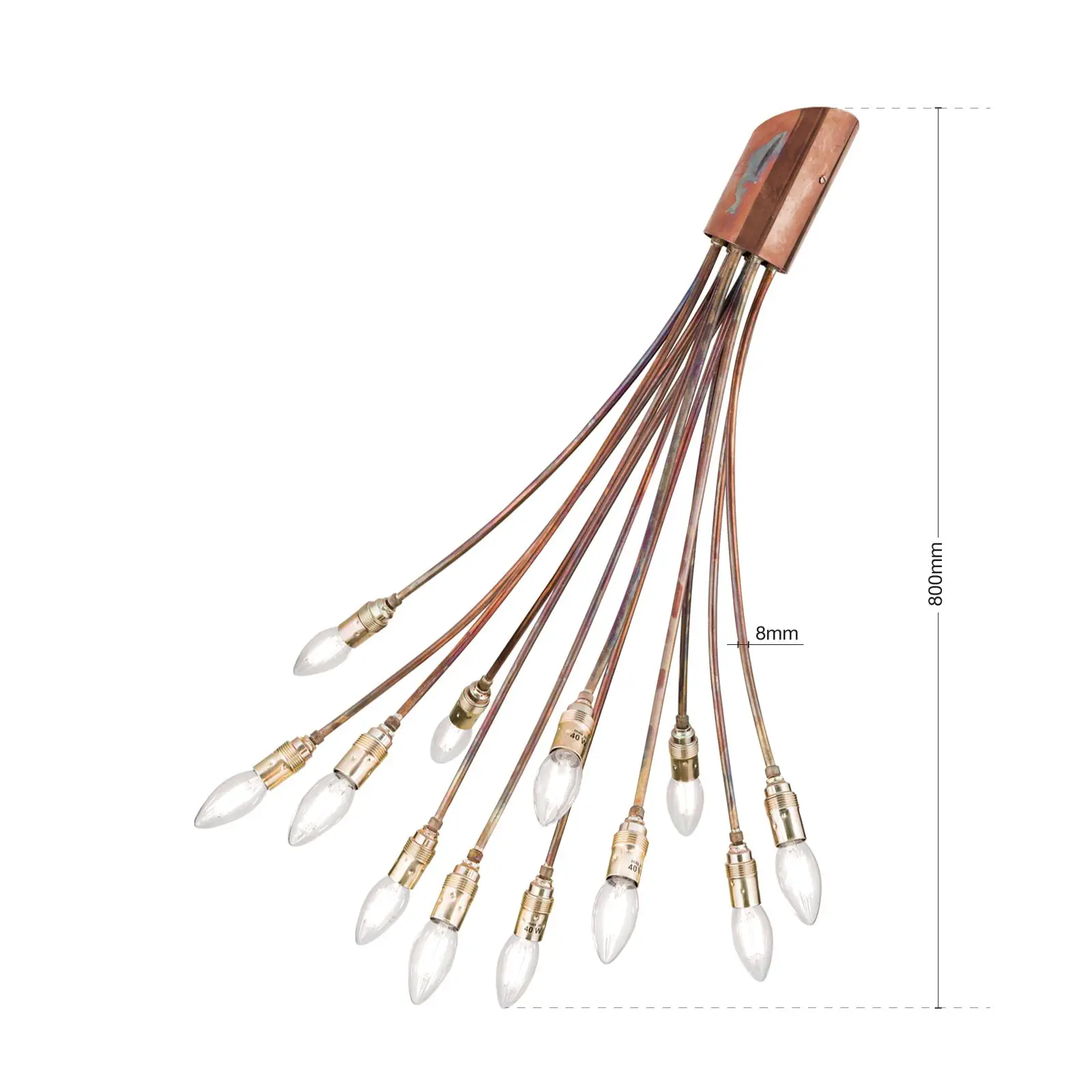 Plafonska lampa COPPY, 12 izvora svetla, bakar - 7