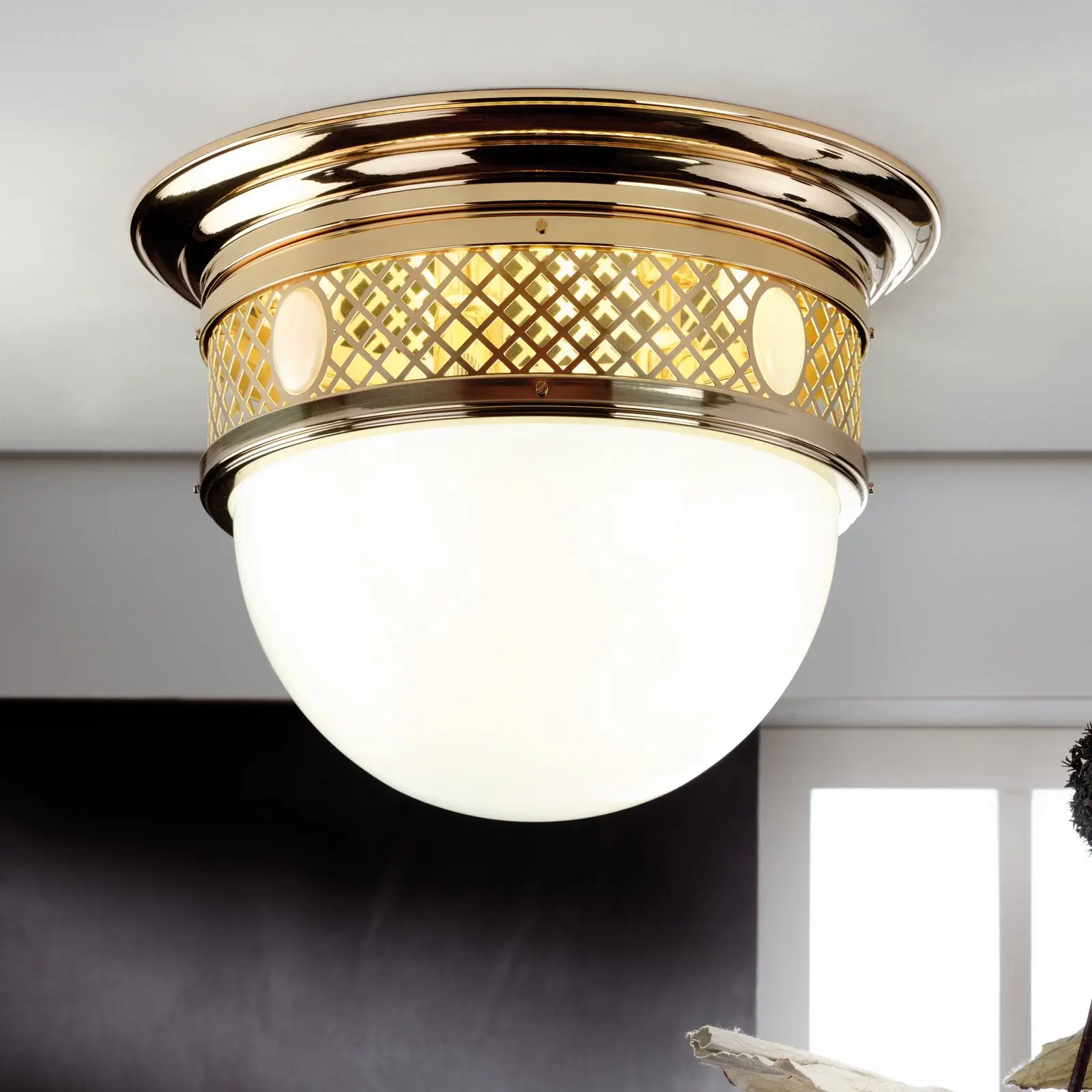 Plafonska lampa ALT WIEN, sjajni mesing, Ø 48 cm - 1