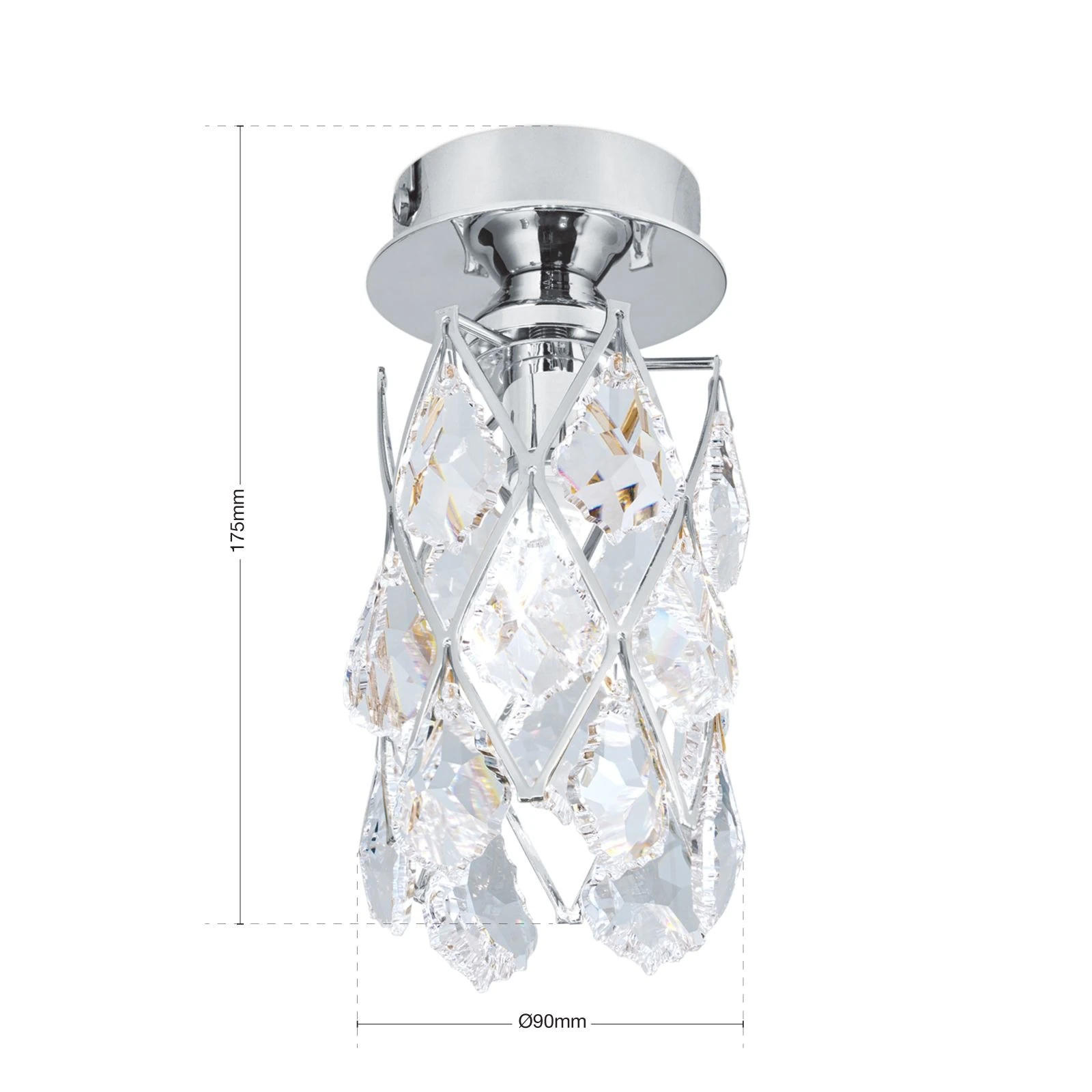 Plafonska lampa RITA, hrom - 7