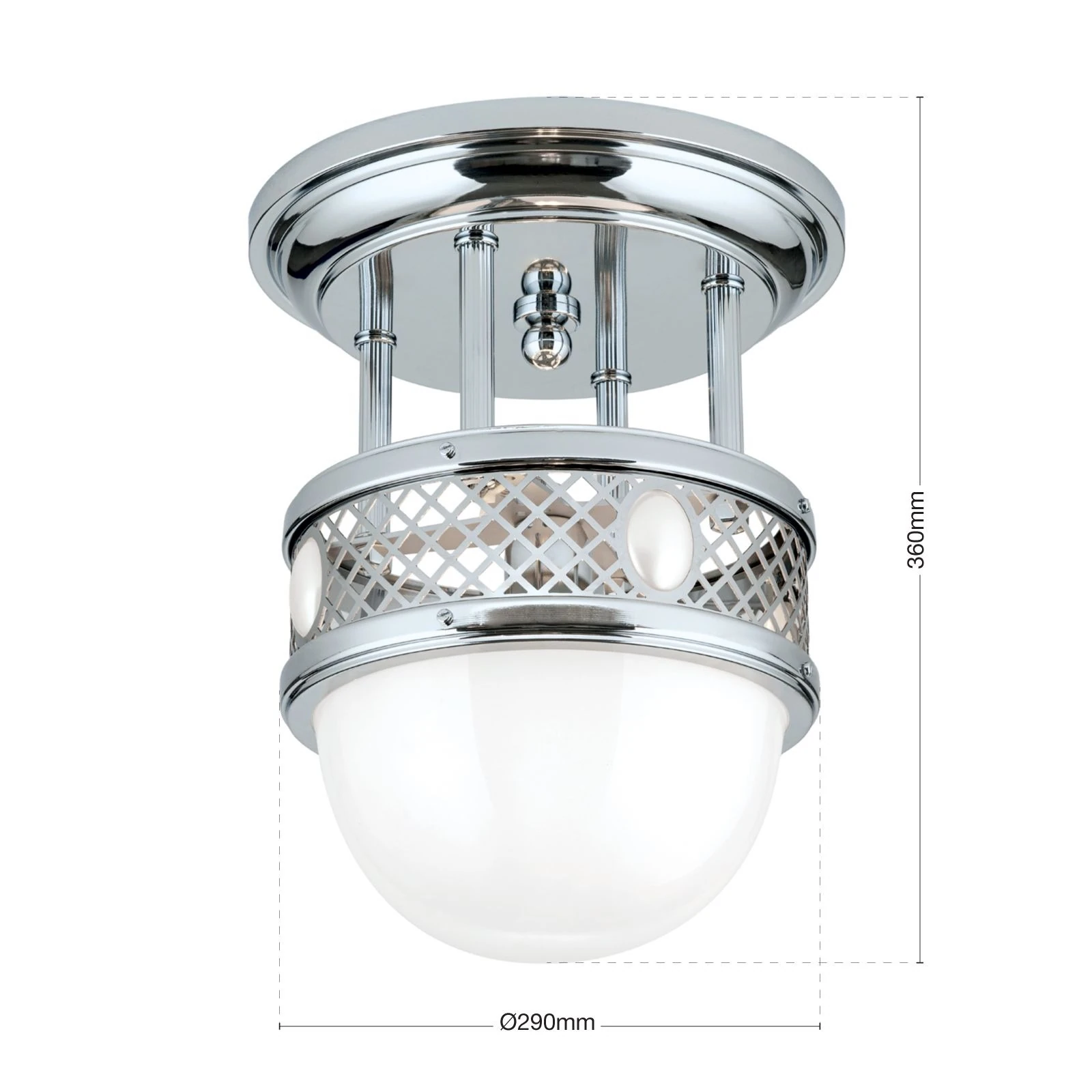 Viseća plafonska lampa ALT WIEN, 1 izvor svetla, 29 cm, sjajni nikl - 7