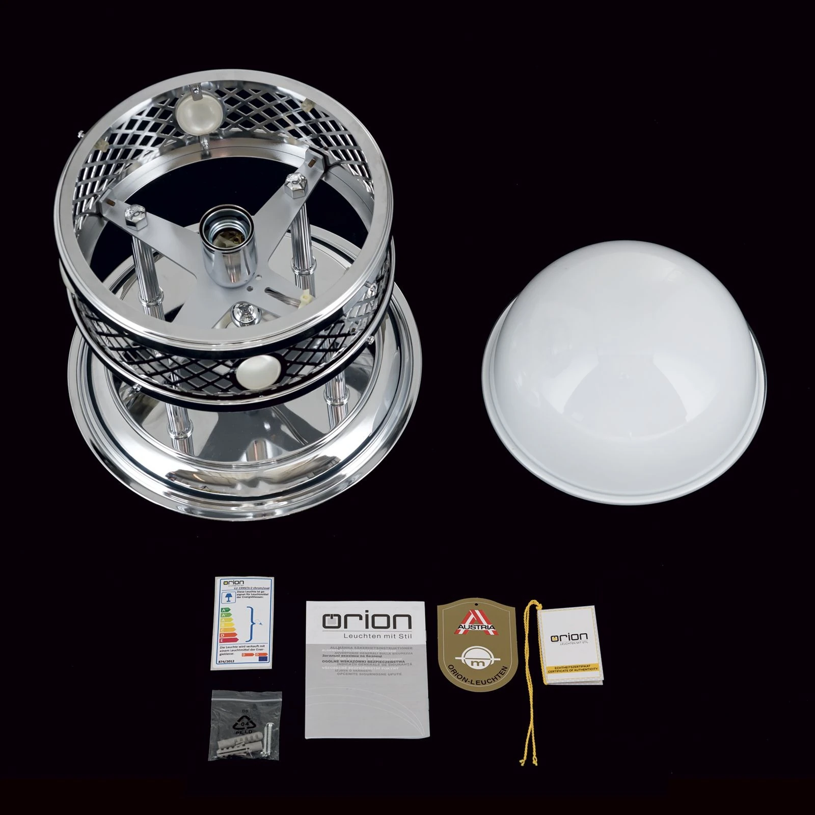 Viseća plafonska lampa ALT WIEN, 1 izvor svetla, 29 cm, sjajni nikl - 8