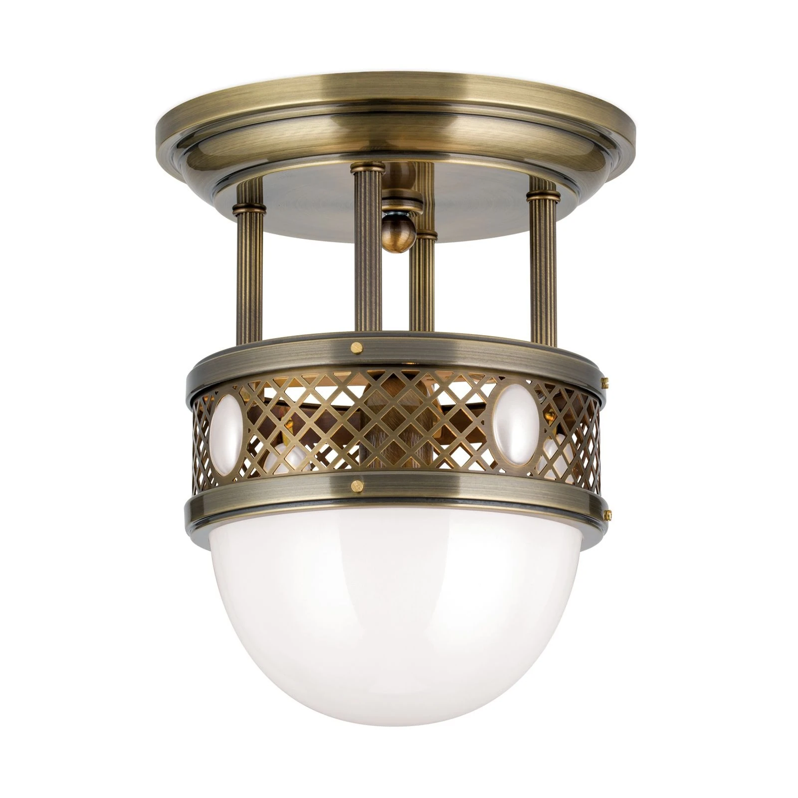 Plafonska lampa sa kratkim vešanjem ALT WIEN, antik mesing, 29 cm - 4